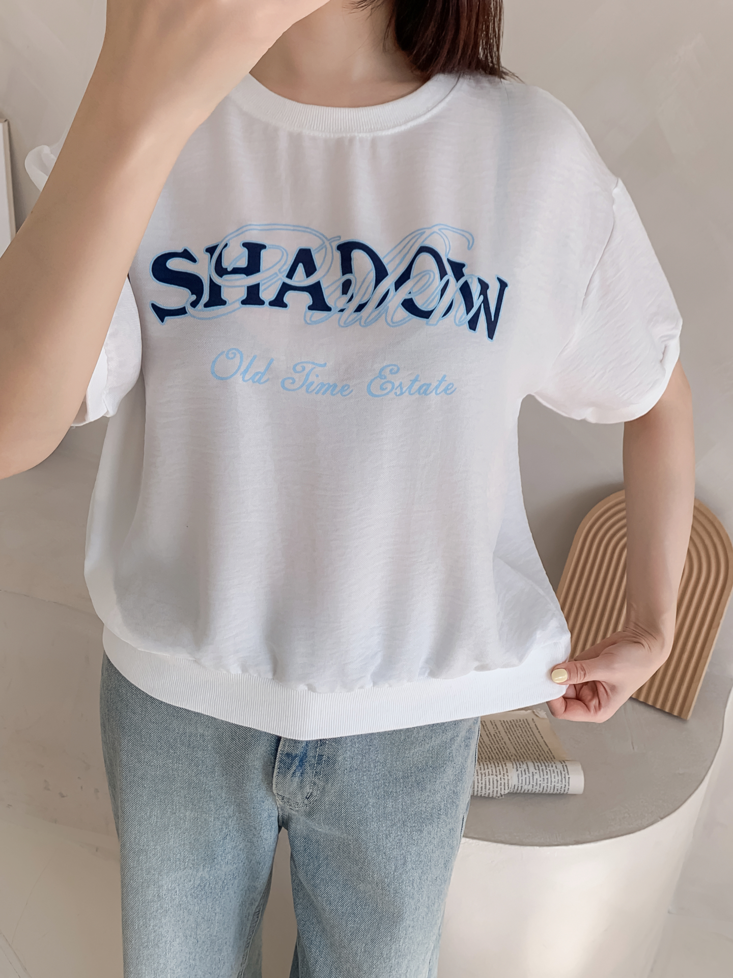 ラウンドネック半袖レタリング配色スウェット | 詳細画像30