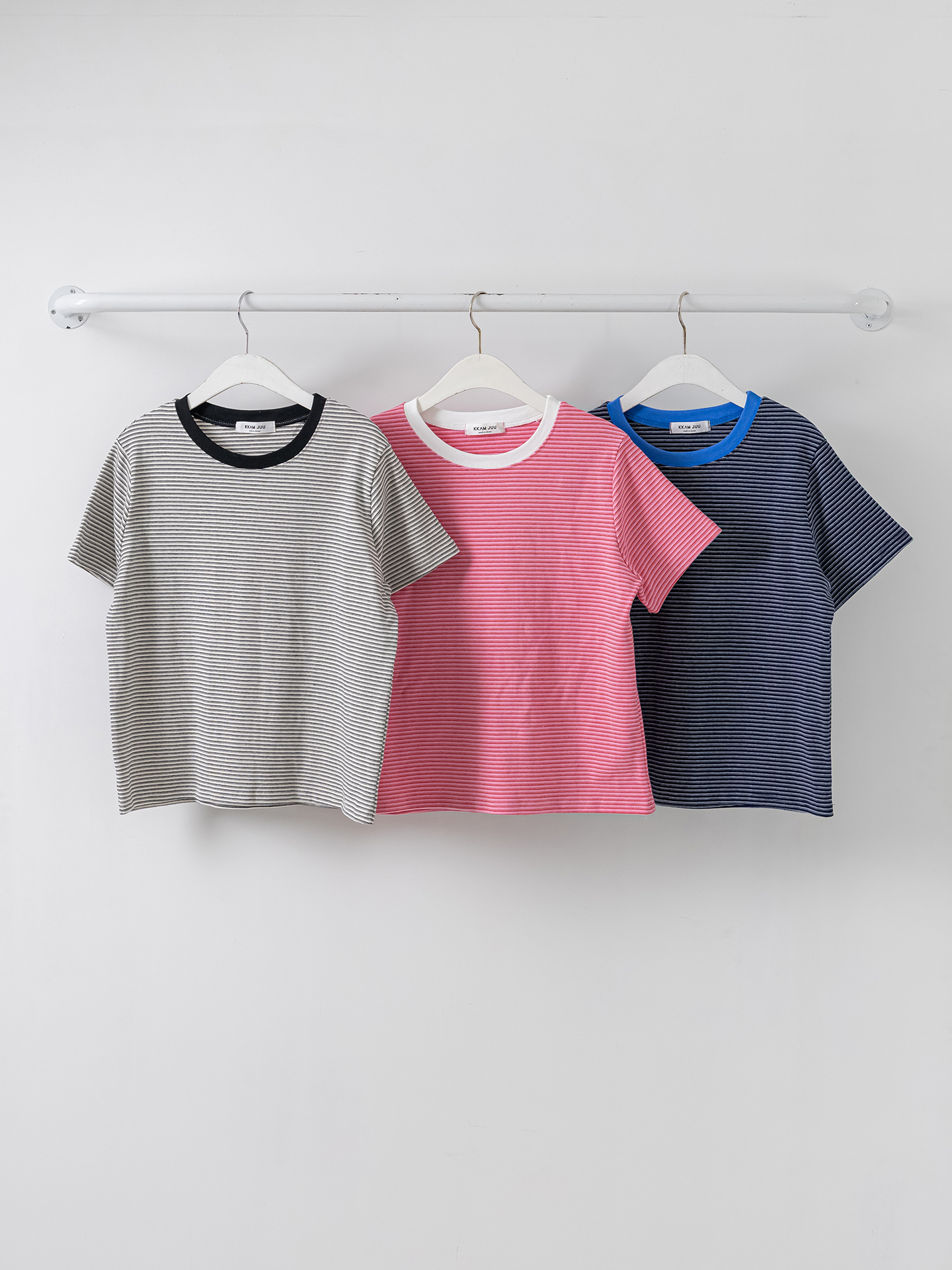 ラウンドネック半袖ボーダーTシャツ | 詳細画像2