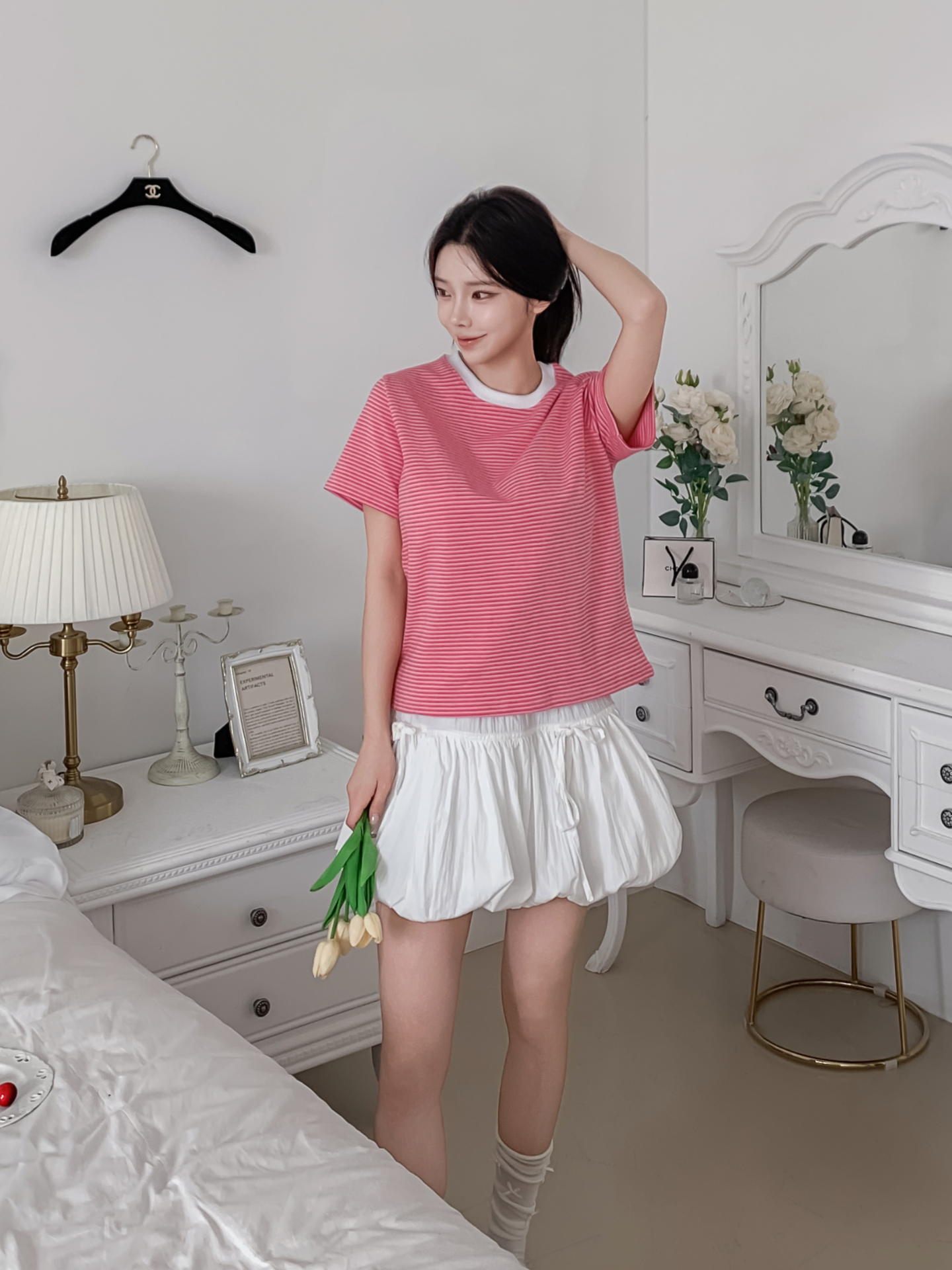 ラウンドネック半袖ボーダーTシャツ | 詳細画像4