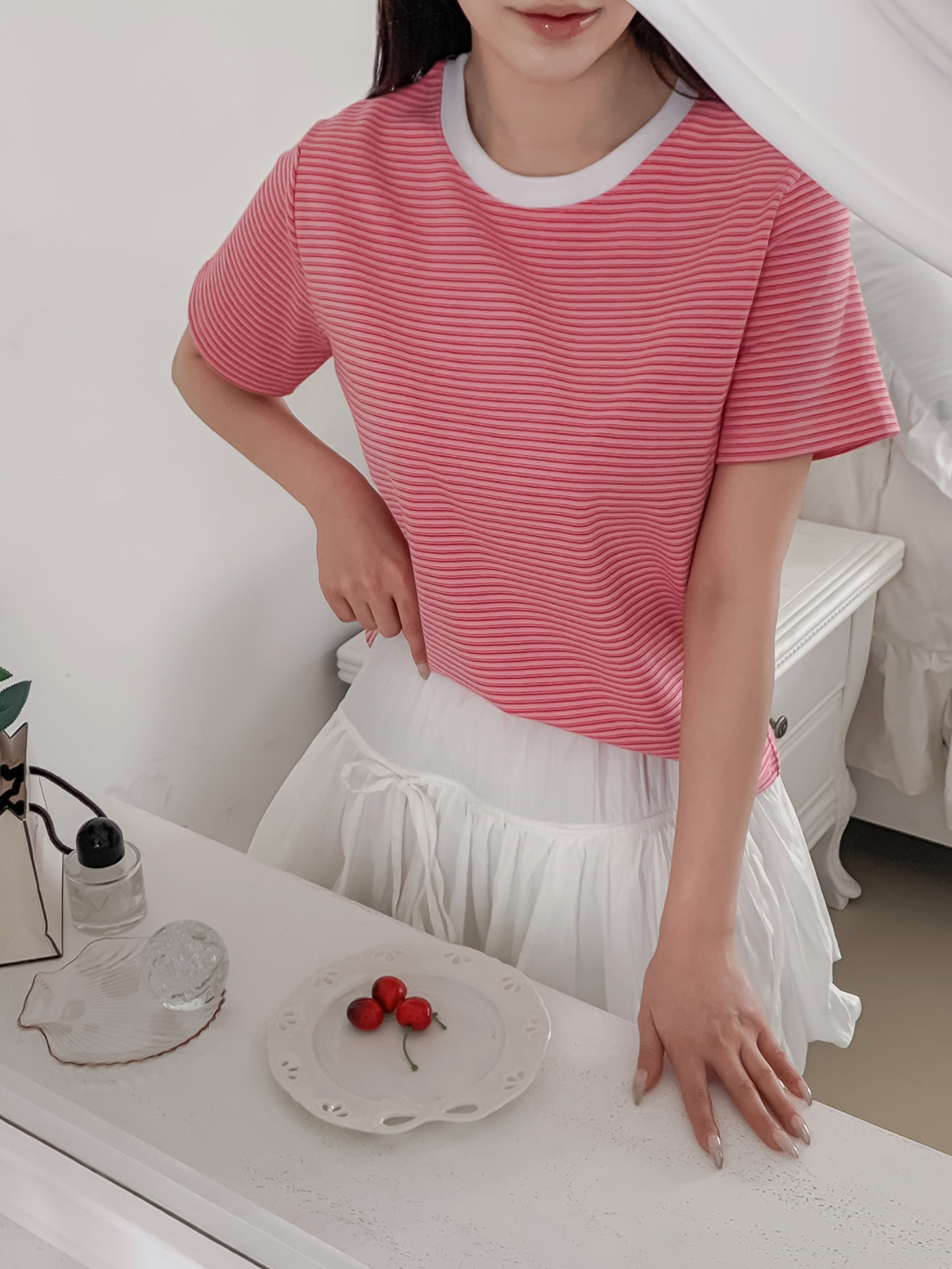 ラウンドネック半袖ボーダーTシャツ | 詳細画像7