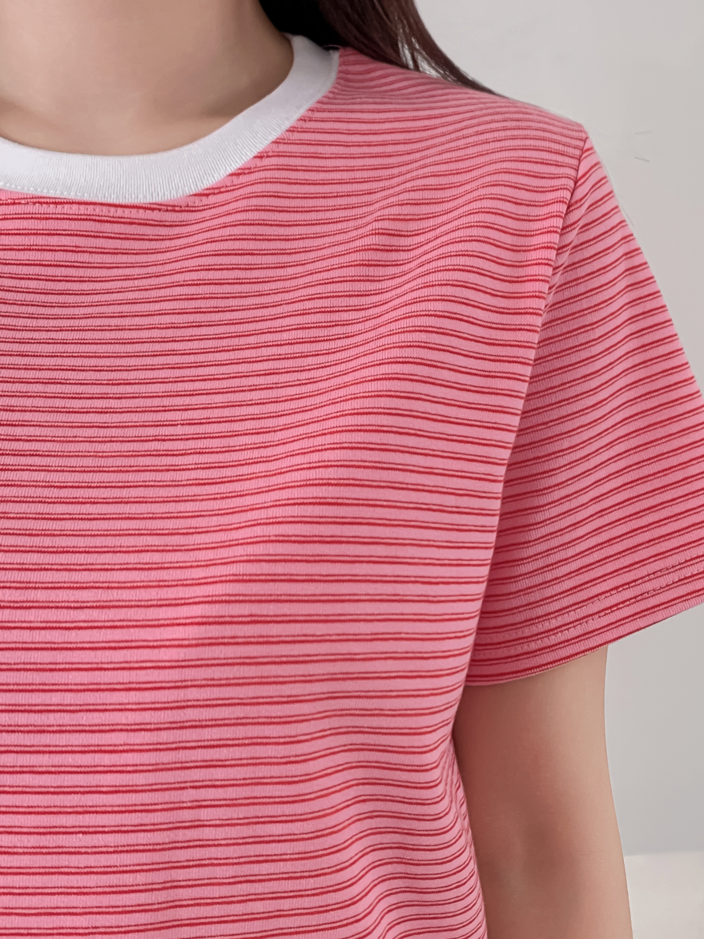 ラウンドネック半袖ボーダーTシャツ | 詳細画像8