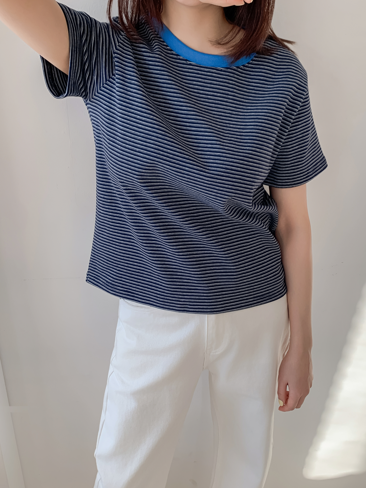 ラウンドネック半袖ボーダーTシャツ | 詳細画像32