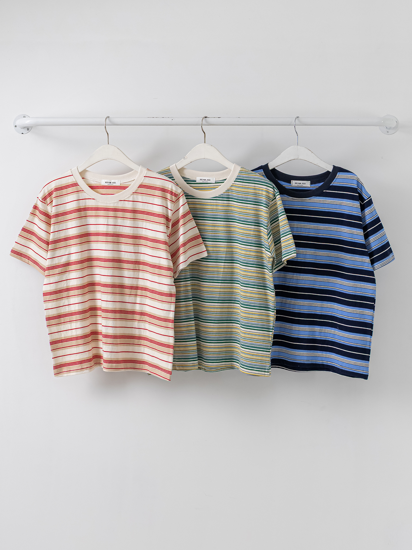 コットンラウンドネック半袖ボーダーTシャツ | 詳細画像2