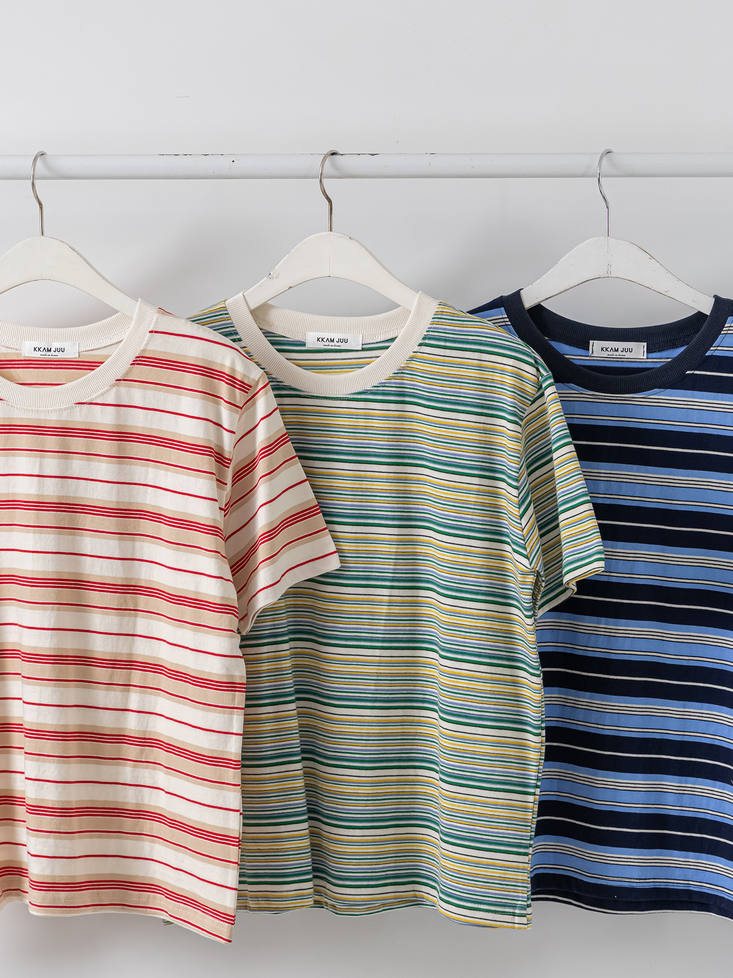 コットンラウンドネック半袖ボーダーTシャツ | 詳細画像3