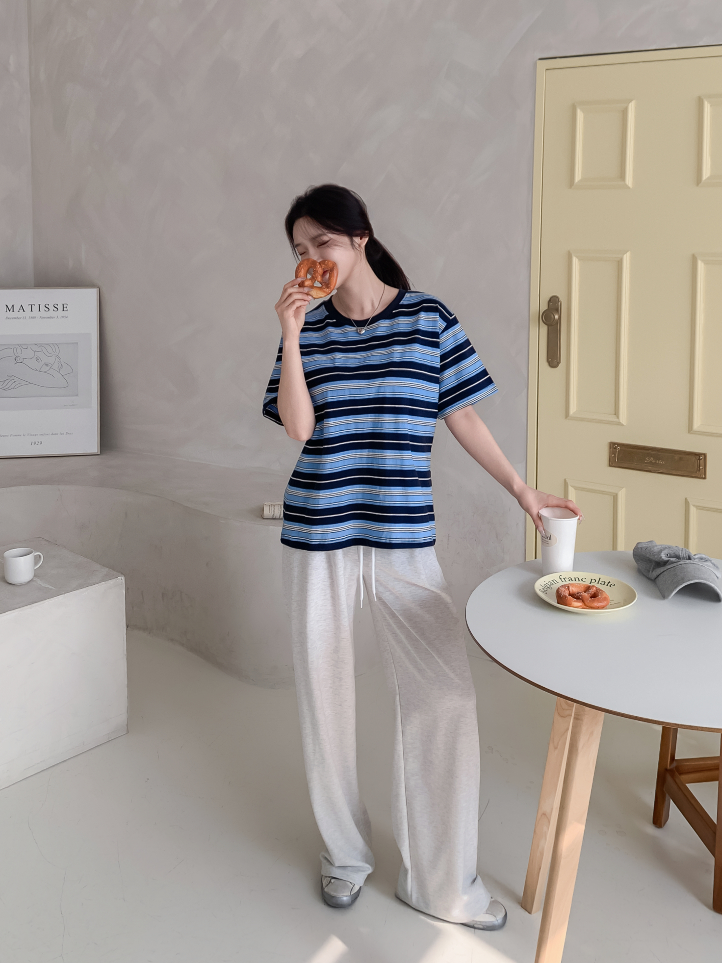 コットンラウンドネック半袖ボーダーTシャツ | 詳細画像8