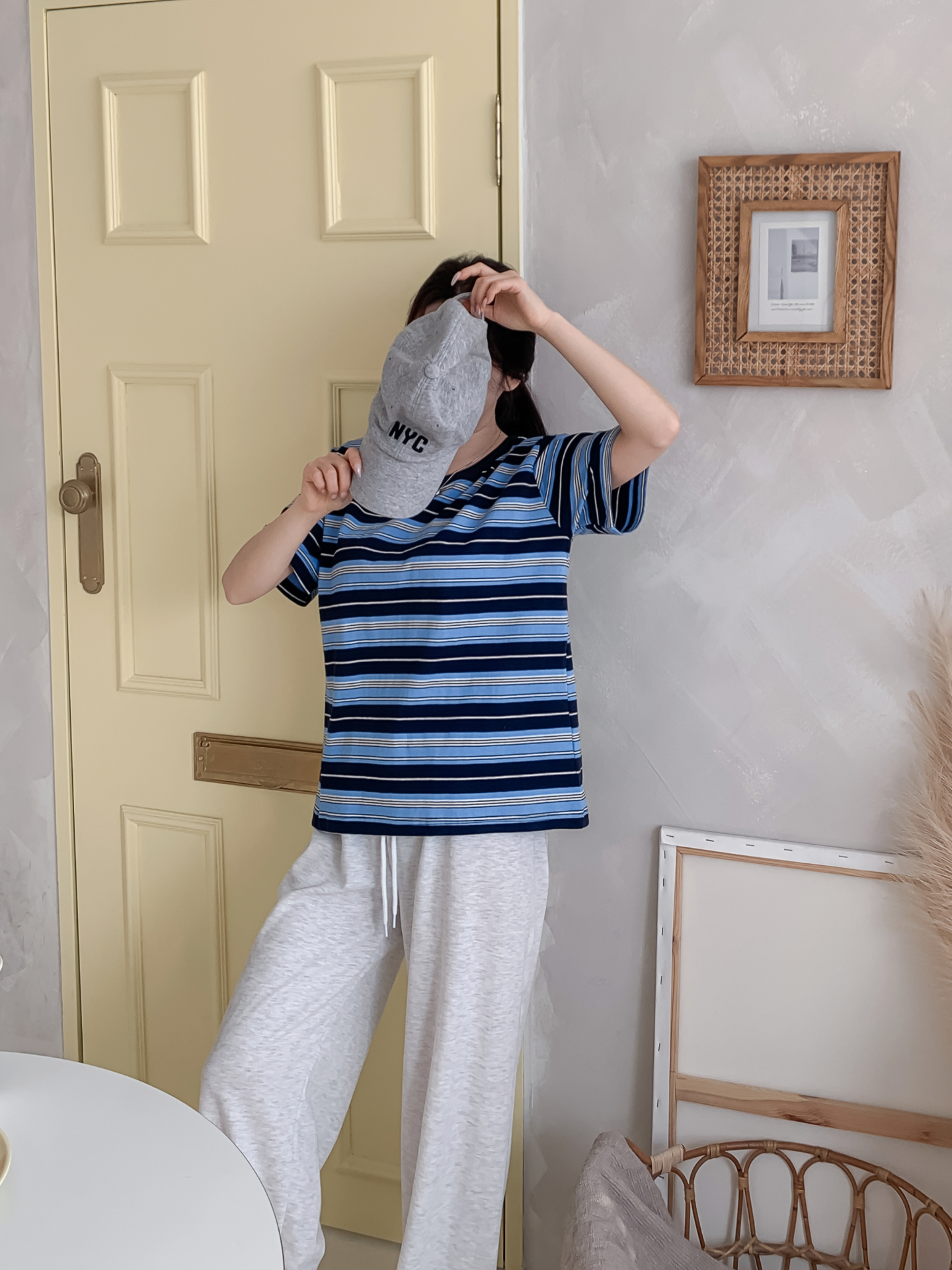 コットンラウンドネック半袖ボーダーTシャツ | 詳細画像9