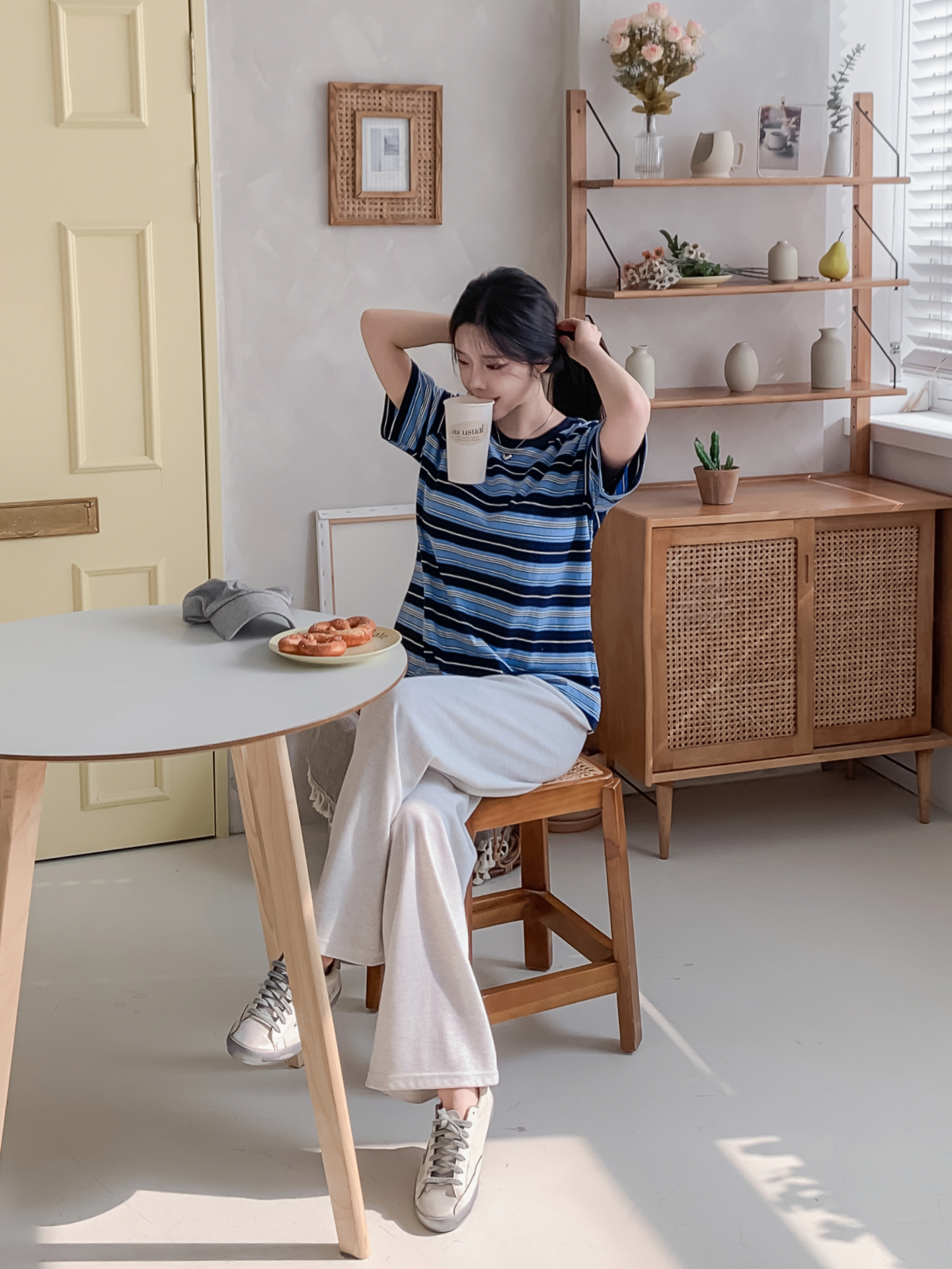 コットンラウンドネック半袖ボーダーTシャツ | 詳細画像12