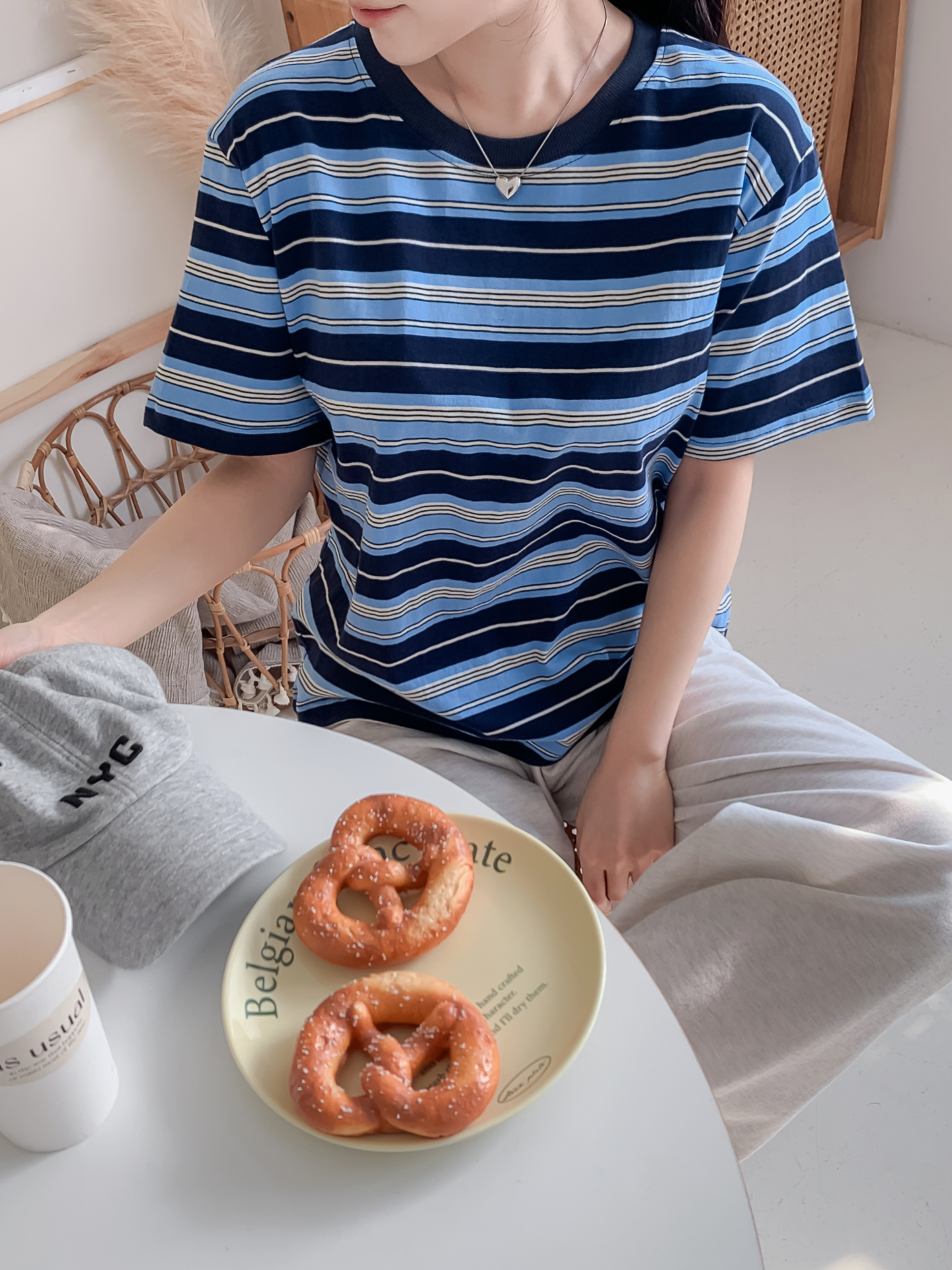 コットンラウンドネック半袖ボーダーTシャツ | 詳細画像13