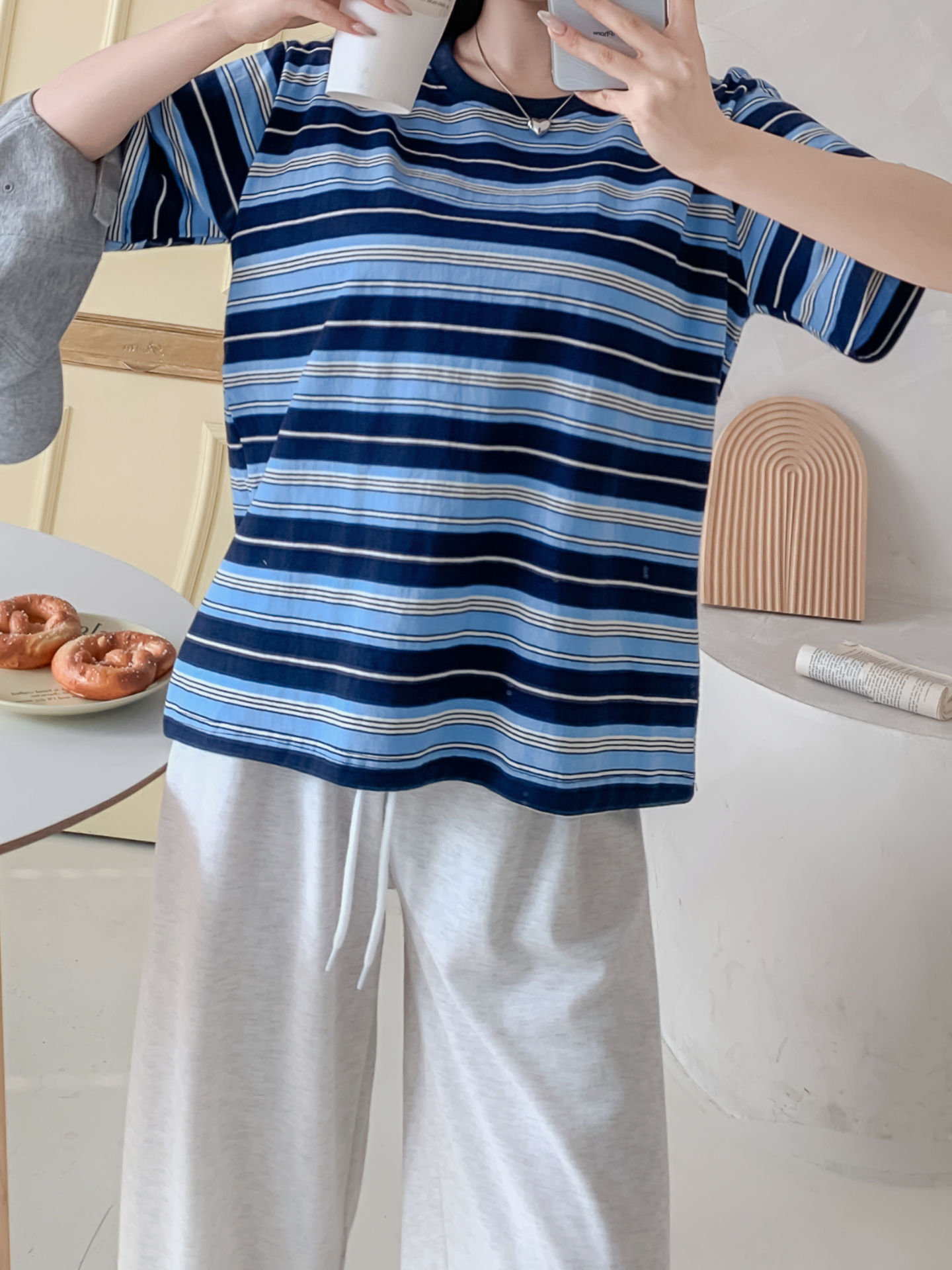 コットンラウンドネック半袖ボーダーTシャツ | 詳細画像16