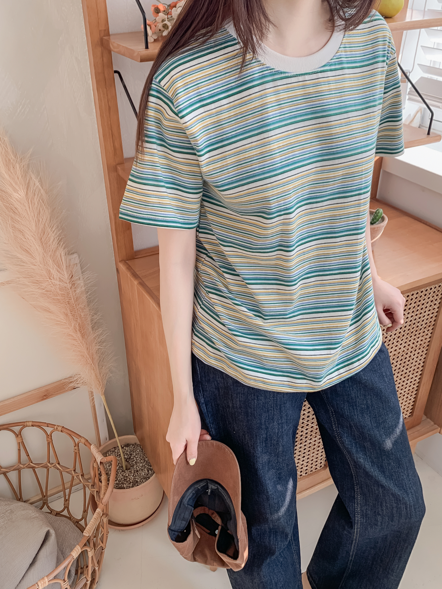 コットンラウンドネック半袖ボーダーTシャツ | 詳細画像21