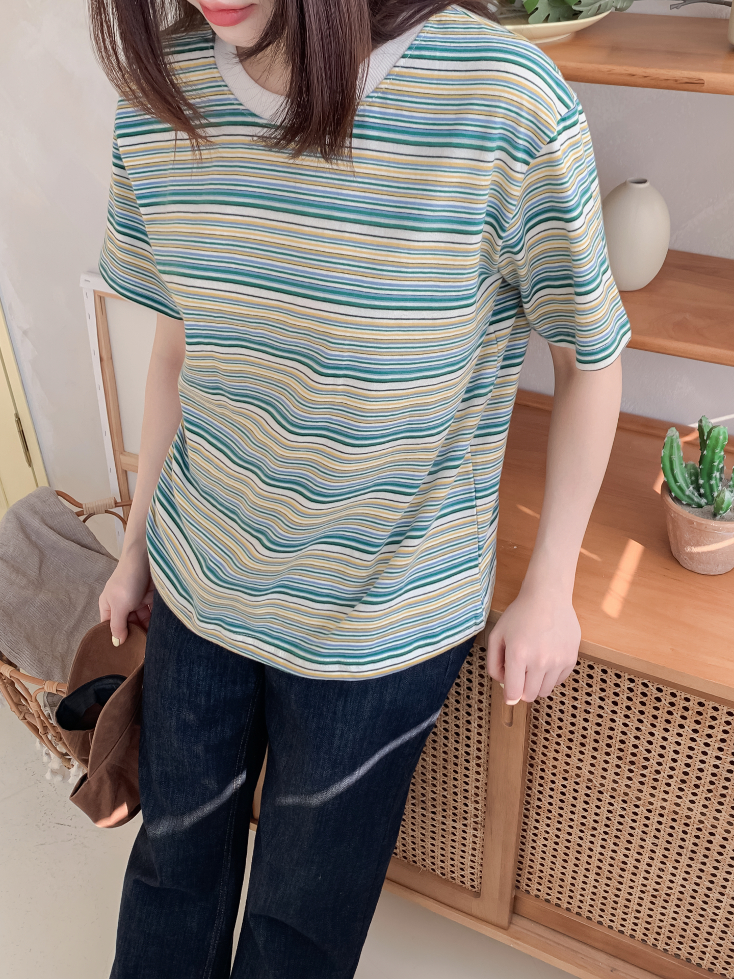 コットンラウンドネック半袖ボーダーTシャツ | 詳細画像22