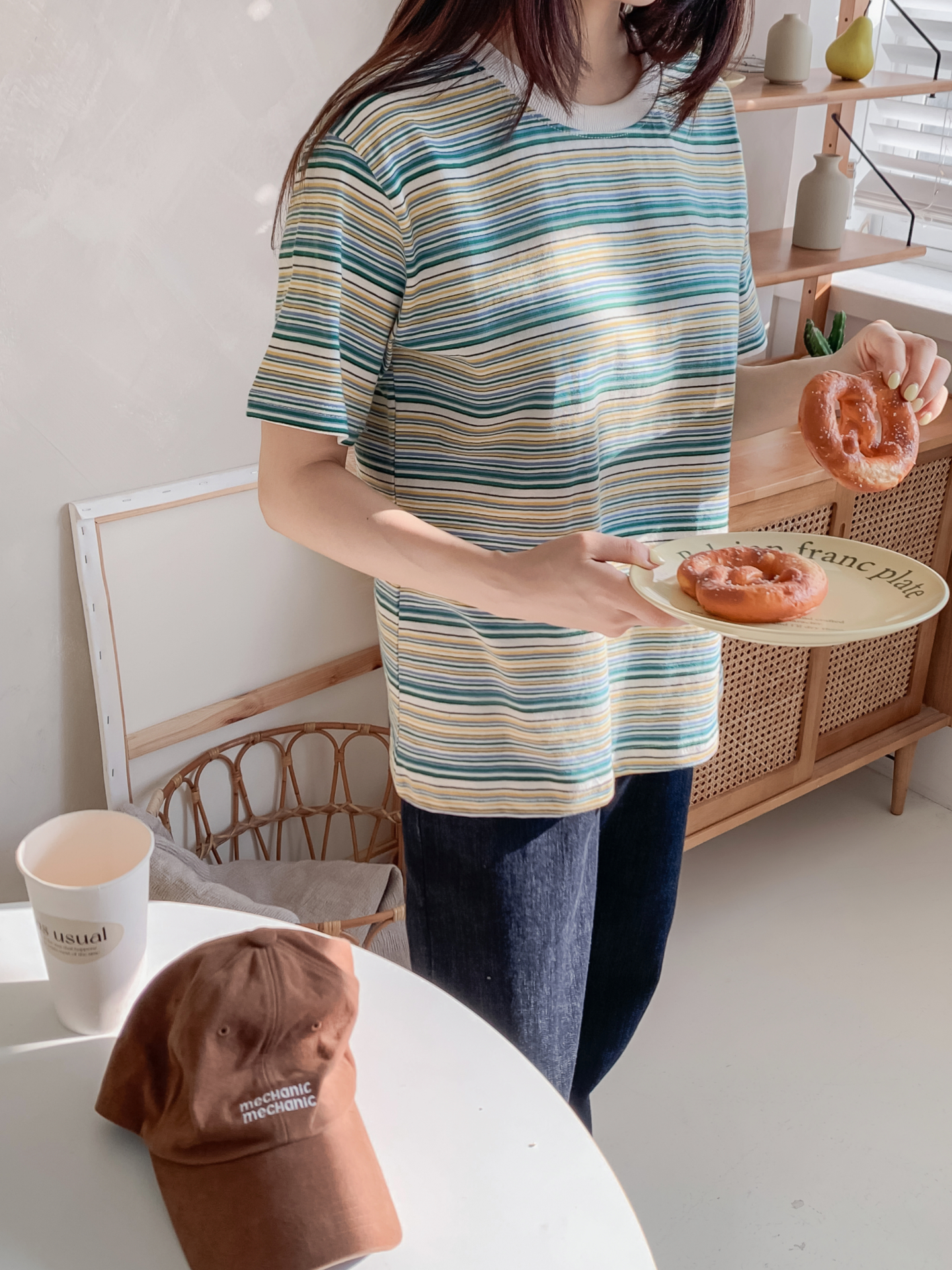 コットンラウンドネック半袖ボーダーTシャツ | 詳細画像23