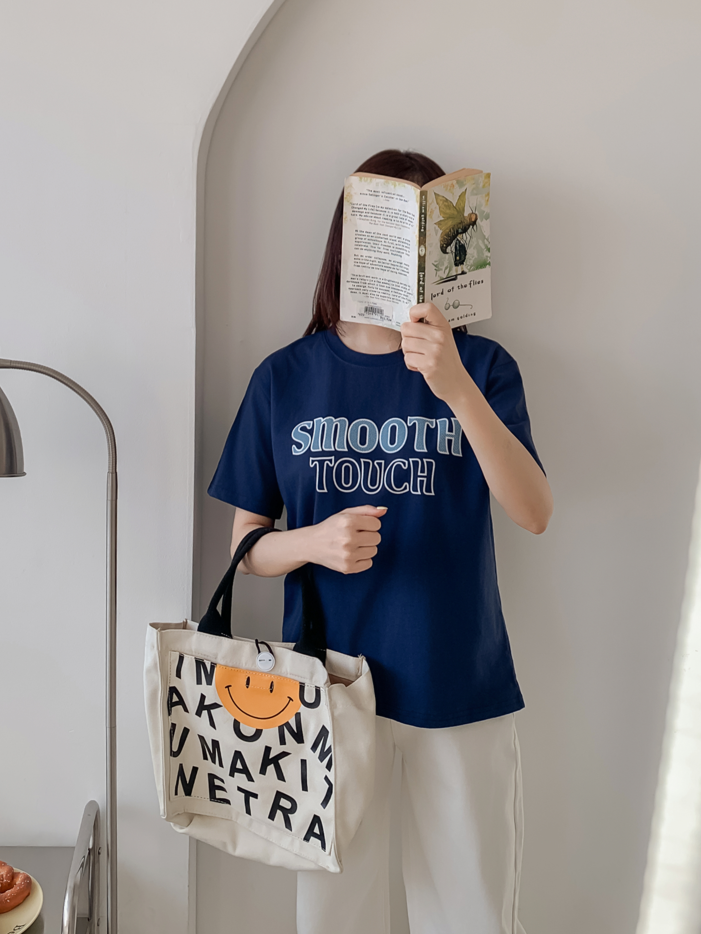 コットンラウンドネック半袖レタリング刺繍Tシャツ | 詳細画像28