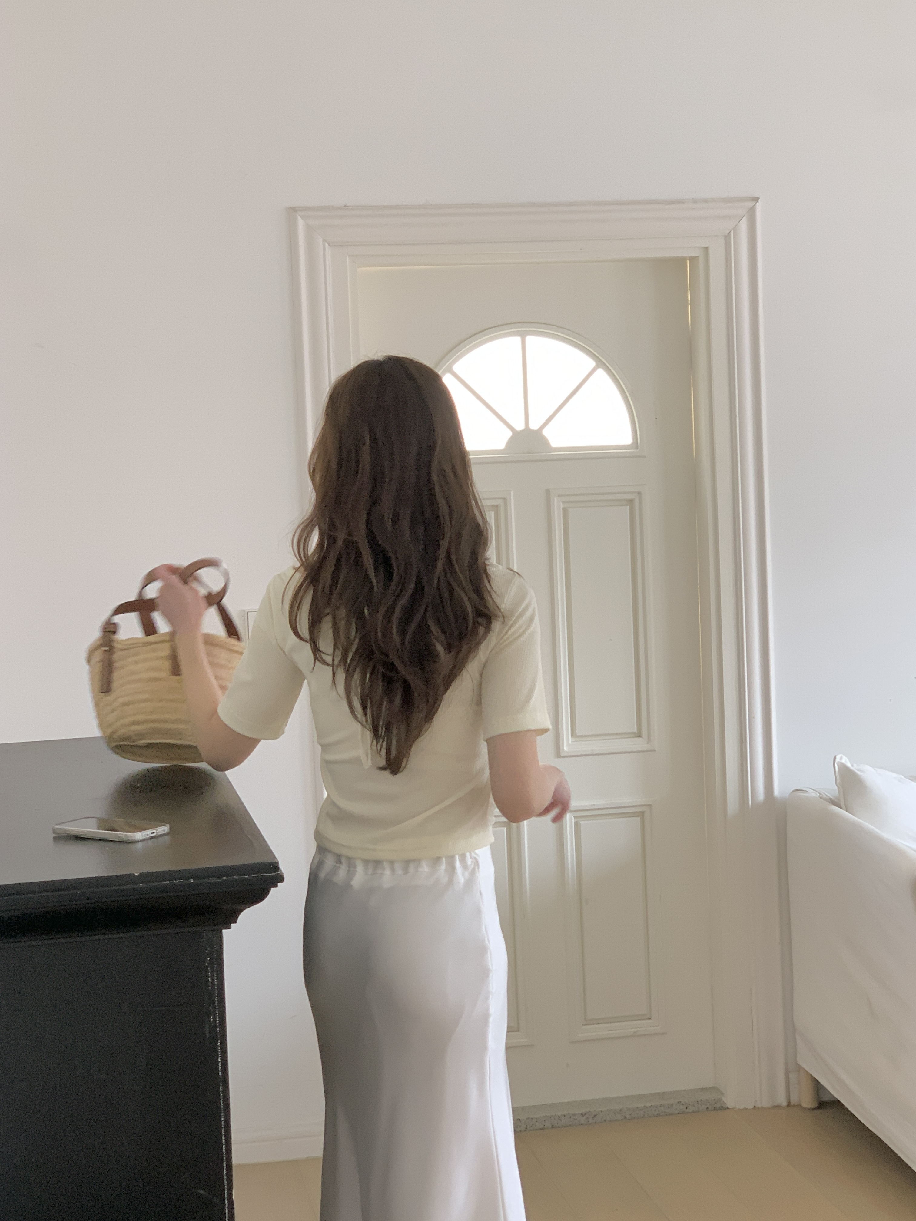 チュールコンビドレープホルターネック半袖Tシャツ | 詳細画像11