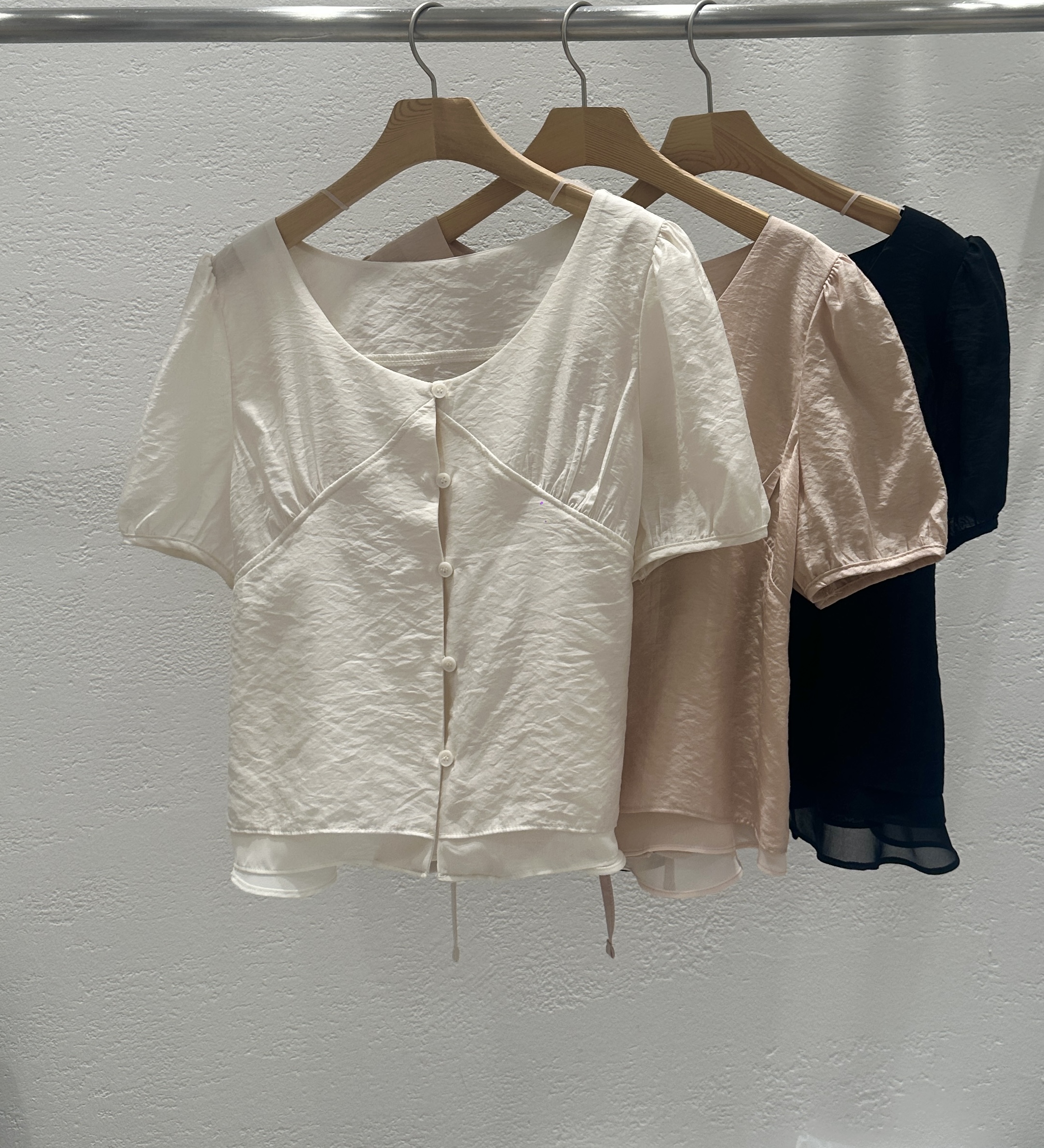 ボタンストラップラウンドネック半袖ブラウス | 詳細画像20