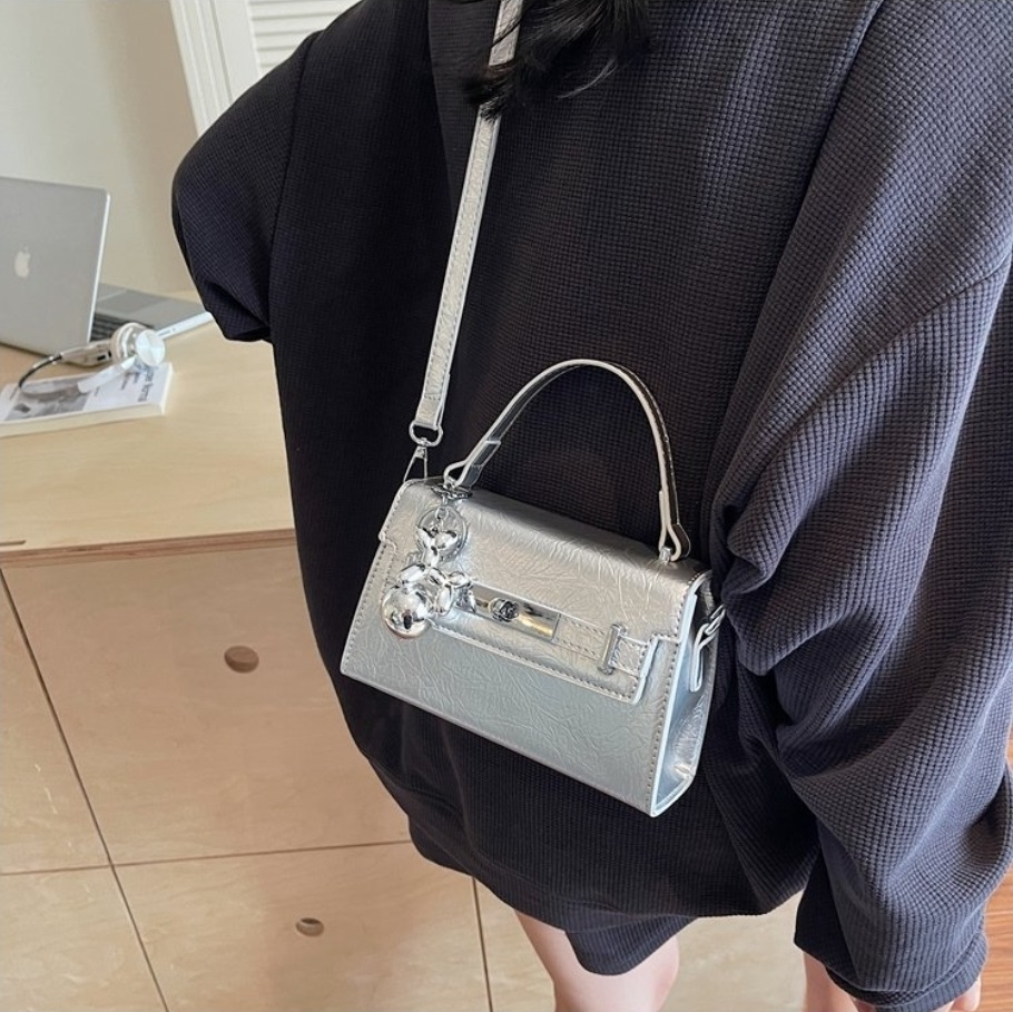 レザー調Hラインカラーショルダーバッグ | 詳細画像2