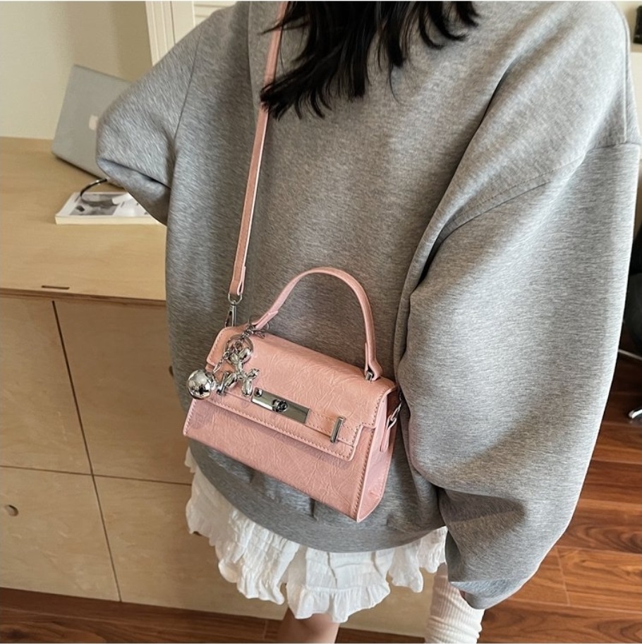 レザー調Hラインカラーショルダーバッグ | 詳細画像4