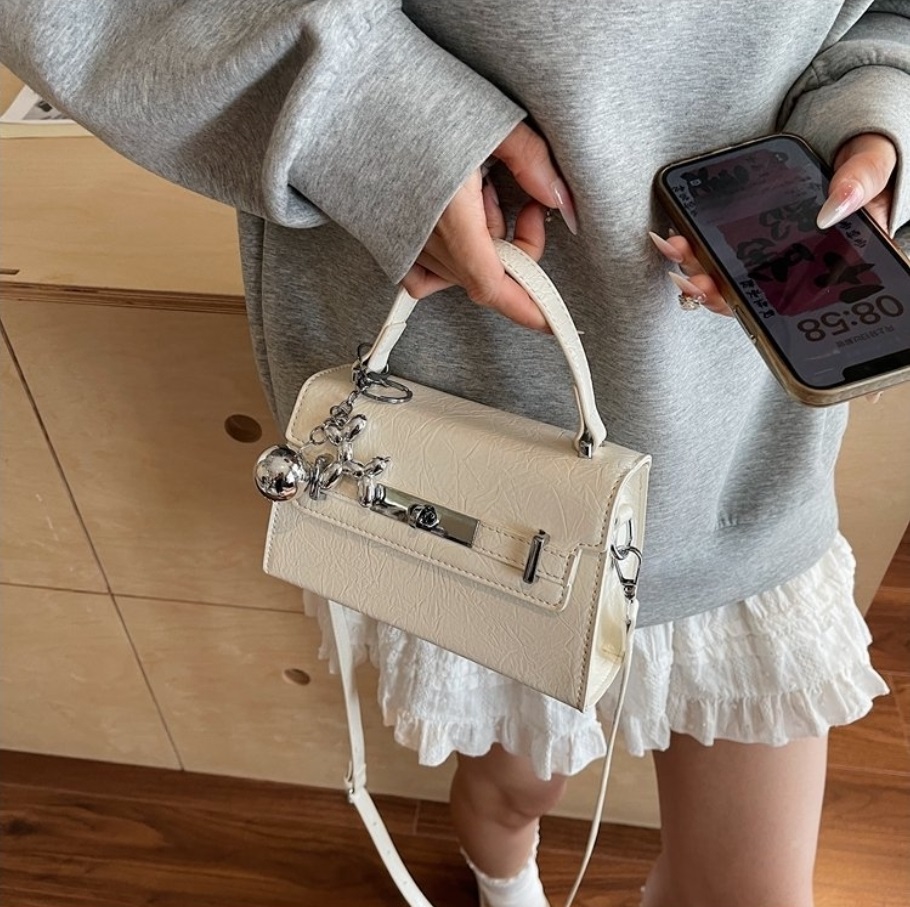 レザー調Hラインカラーショルダーバッグ | 詳細画像7