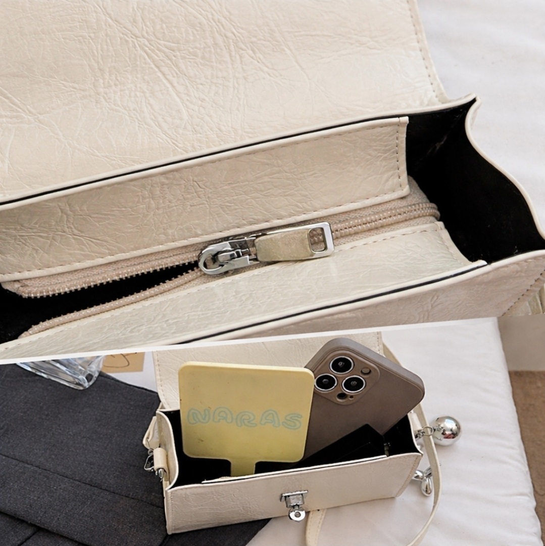 レザー調Hラインカラーショルダーバッグ | 詳細画像14