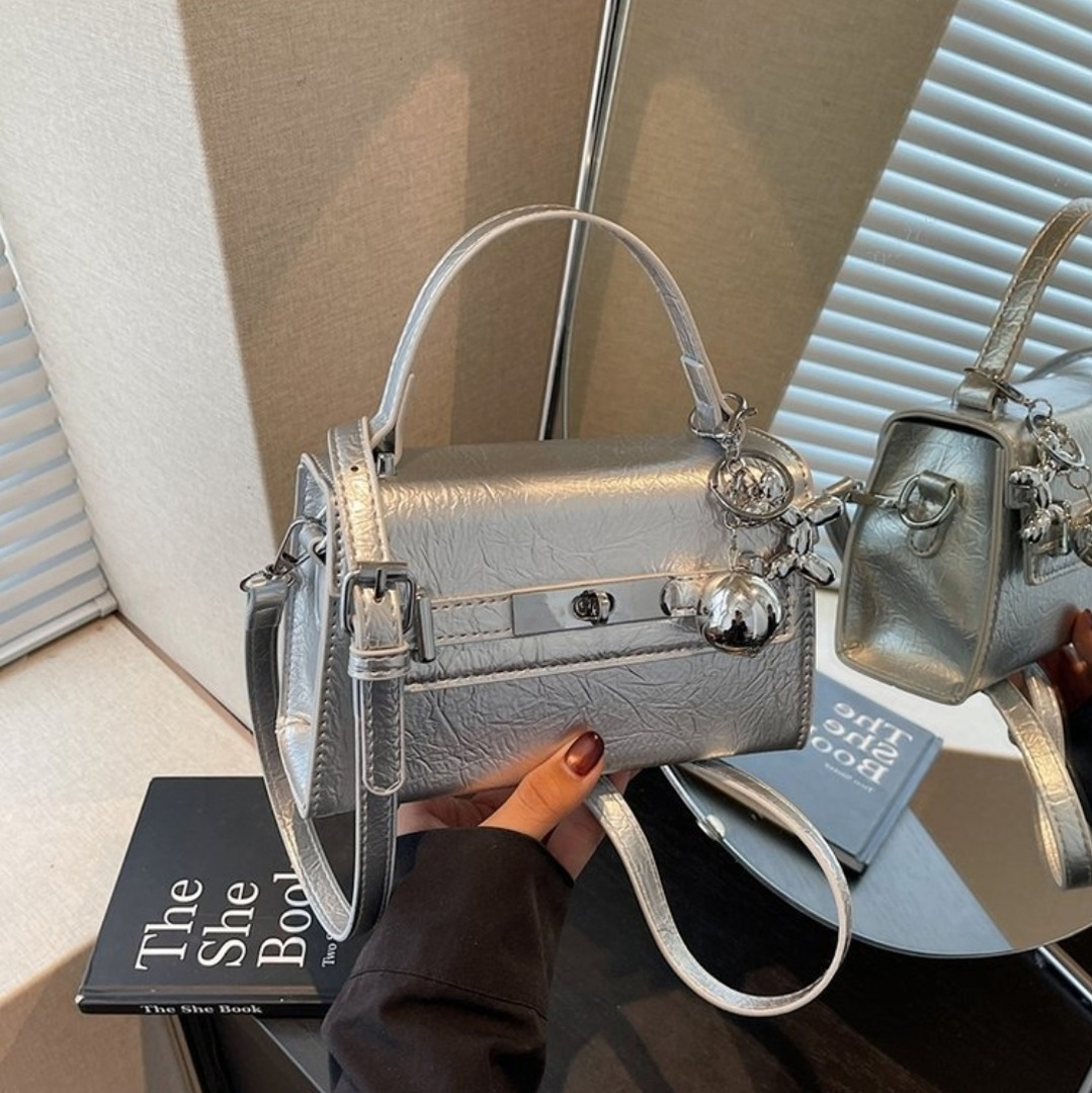 レザー調Hラインカラーショルダーバッグ | 詳細画像18