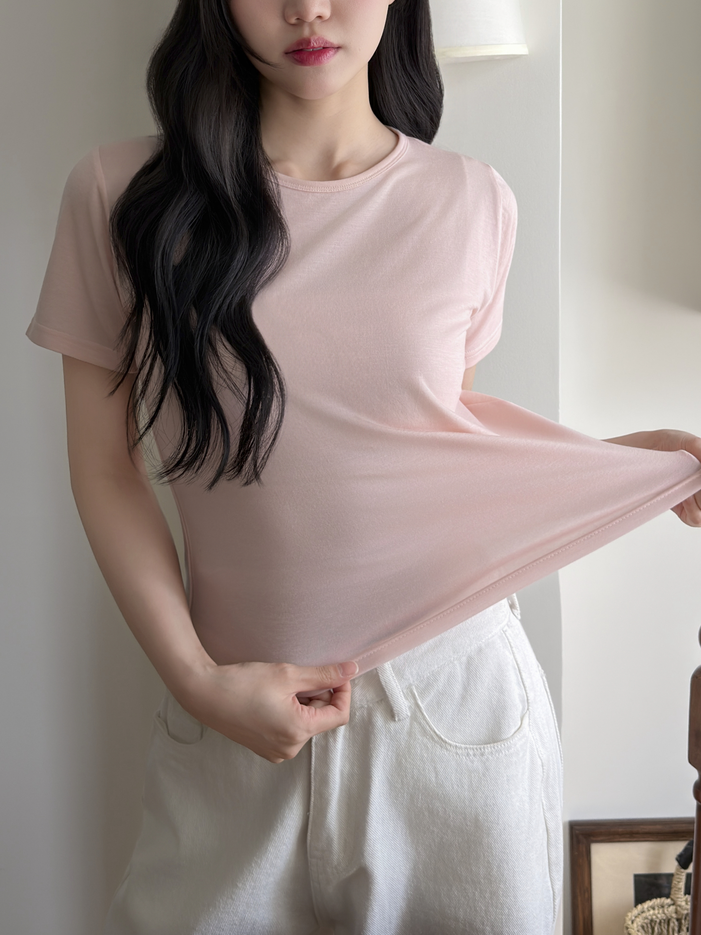 ストレッチラウンドネックベーシック半袖Tシャツ | 詳細画像4