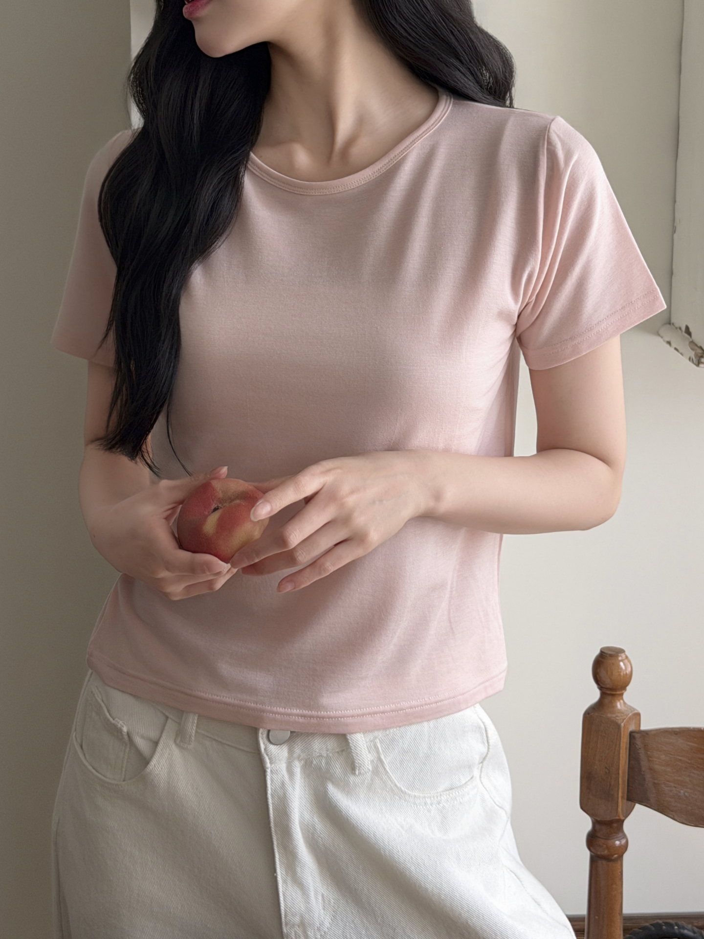 ストレッチラウンドネックベーシック半袖Tシャツ | 詳細画像5