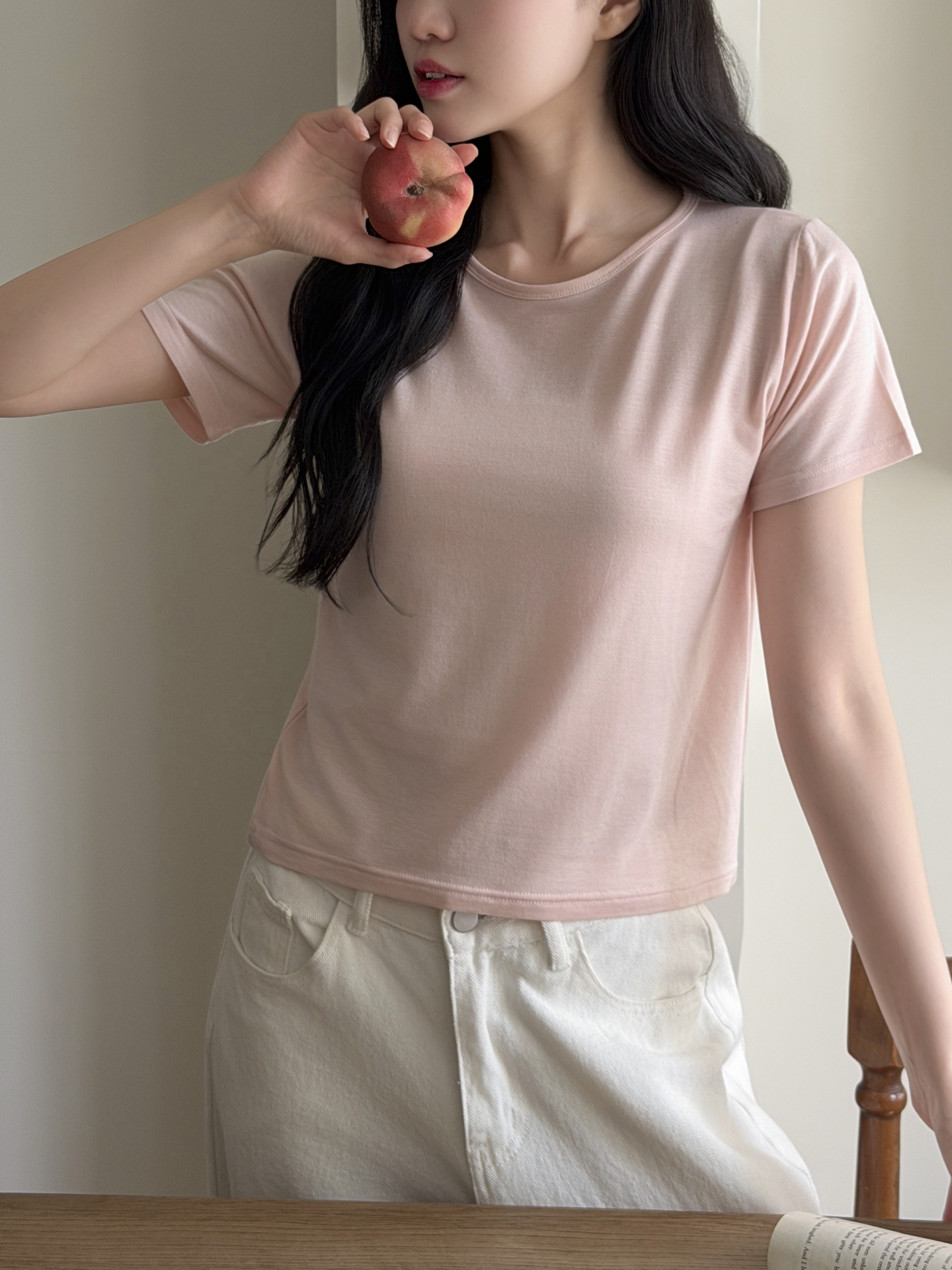 ストレッチラウンドネックベーシック半袖Tシャツ | 詳細画像6