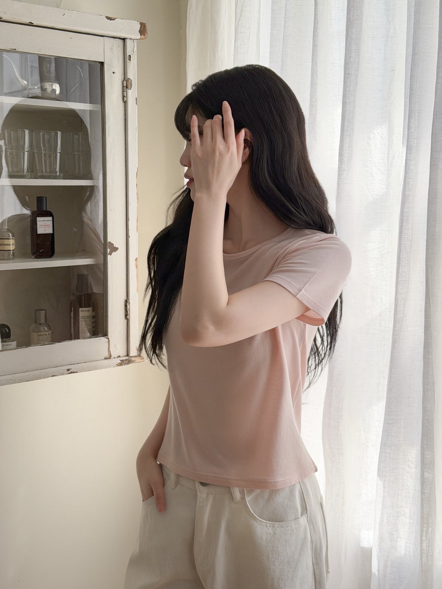 ストレッチラウンドネックベーシック半袖Tシャツ | 詳細画像13