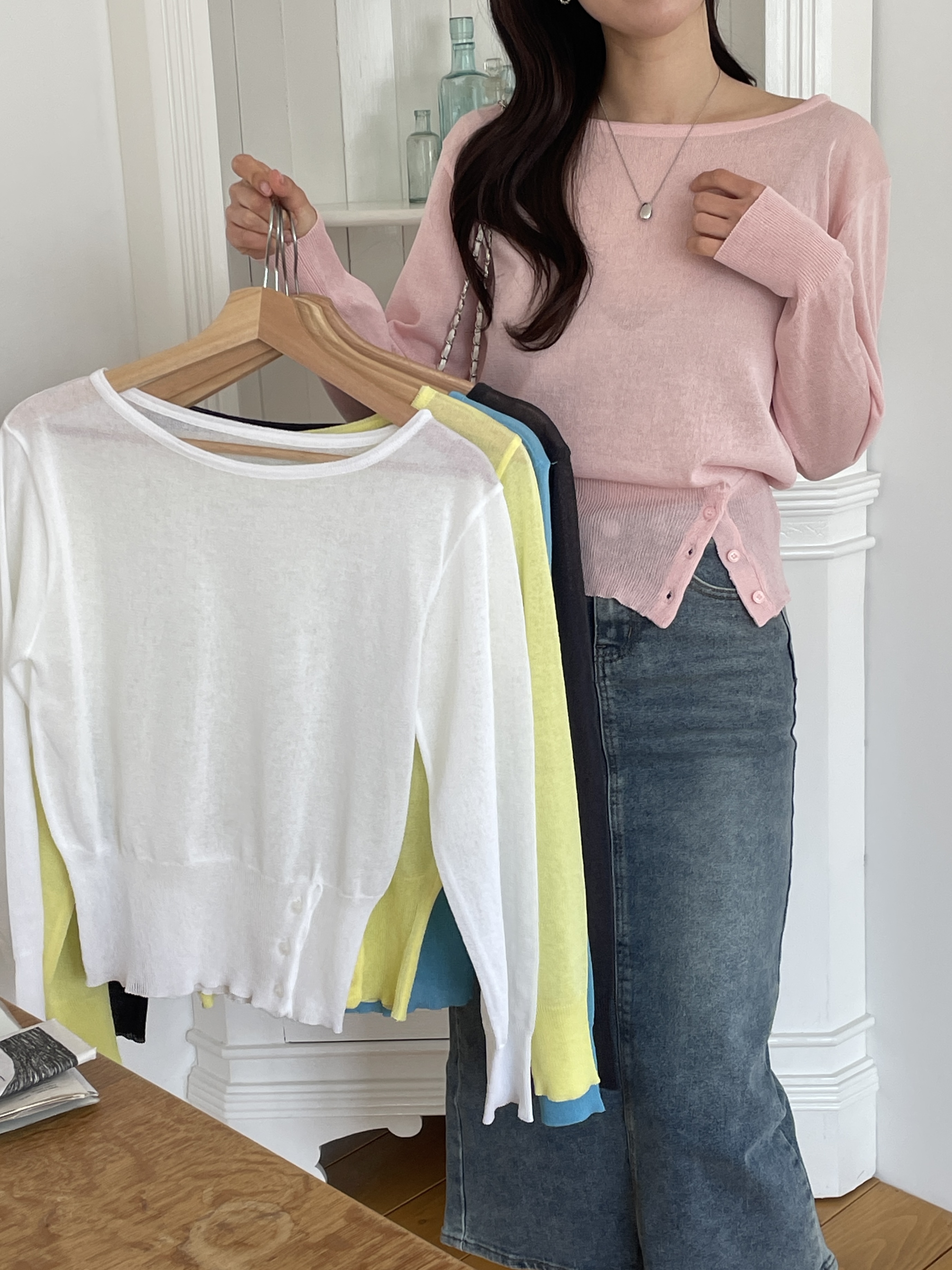 ベーシックスリム長袖ニット | 詳細画像7