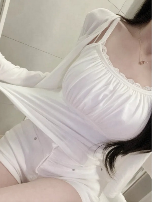 レースベーシックスリム長袖カーディガンベストアンサンブル | 詳細画像6