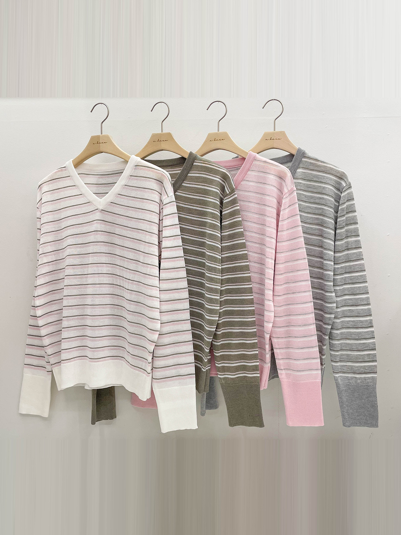 Vネックボクシールーズ長袖配色Tシャツ | 詳細画像19