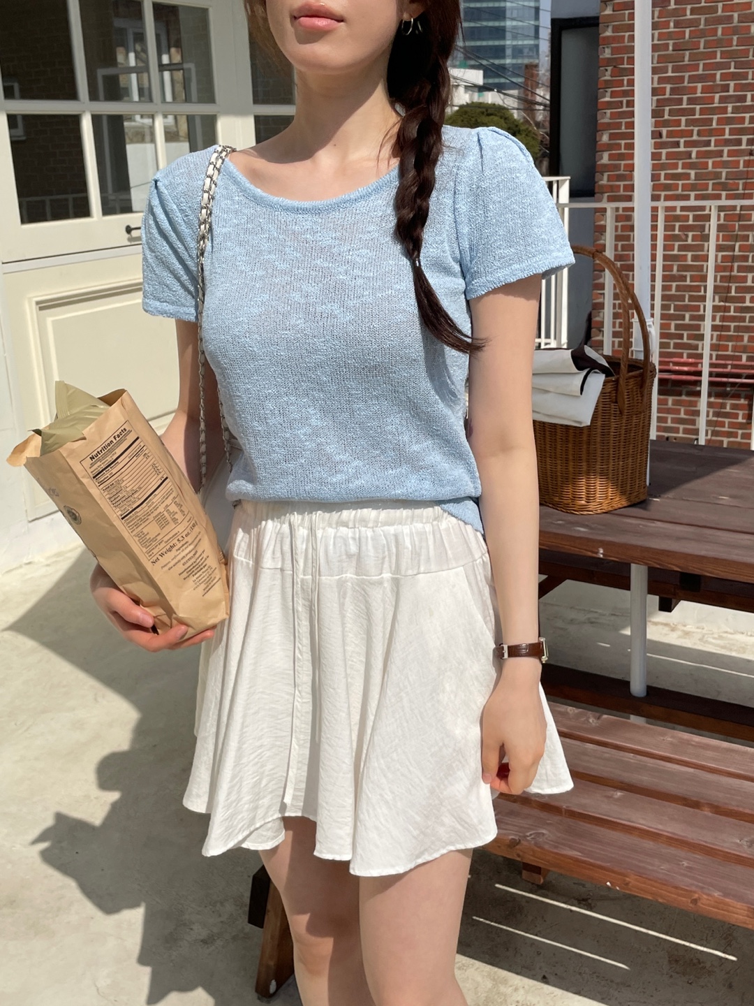 ラウンドネックベーシック半袖ニット | 詳細画像13