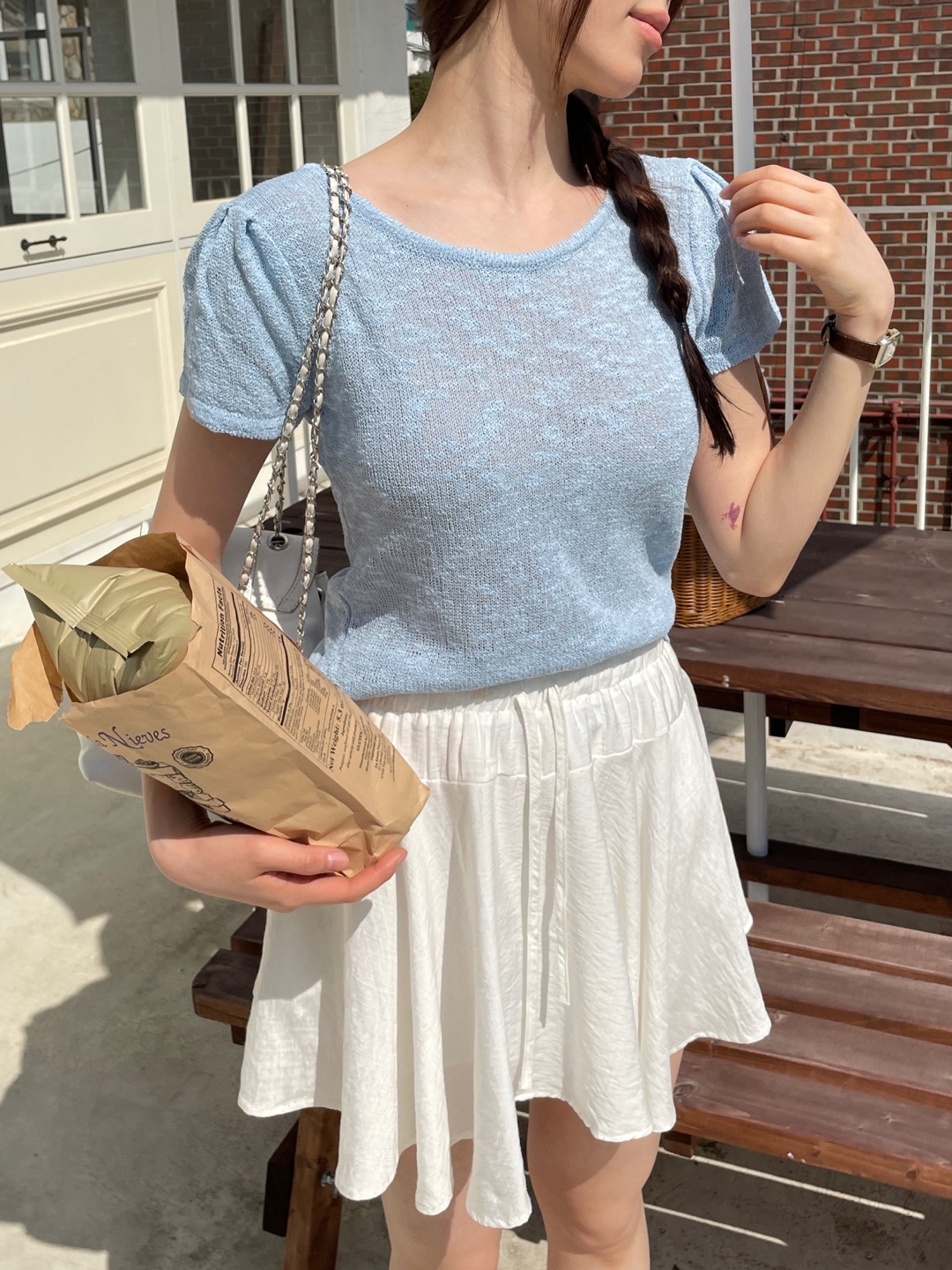 ラウンドネックベーシック半袖ニット | 詳細画像12