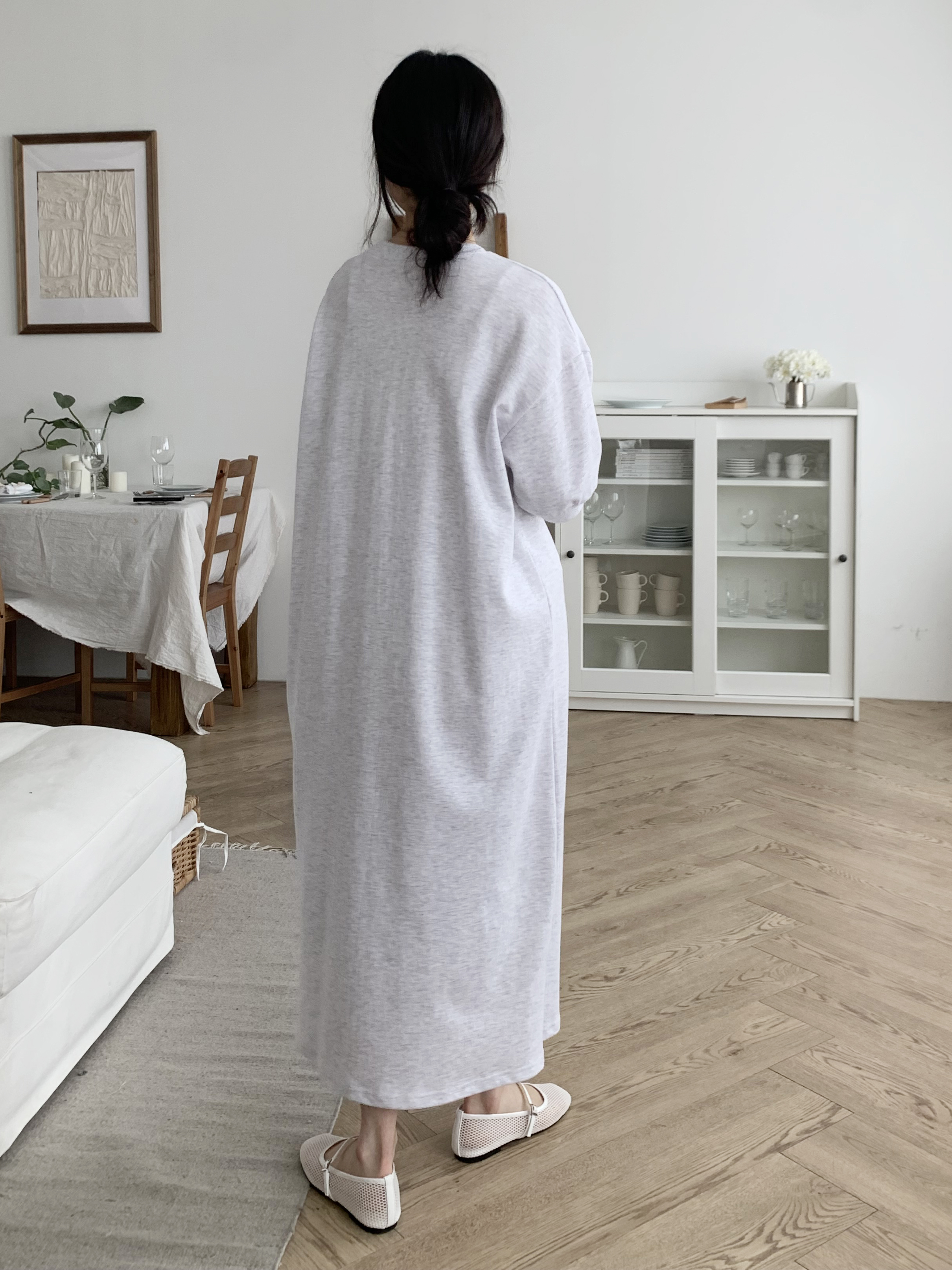 ラウンドネックロングルーズ半袖ペンダントワンピース | 詳細画像9