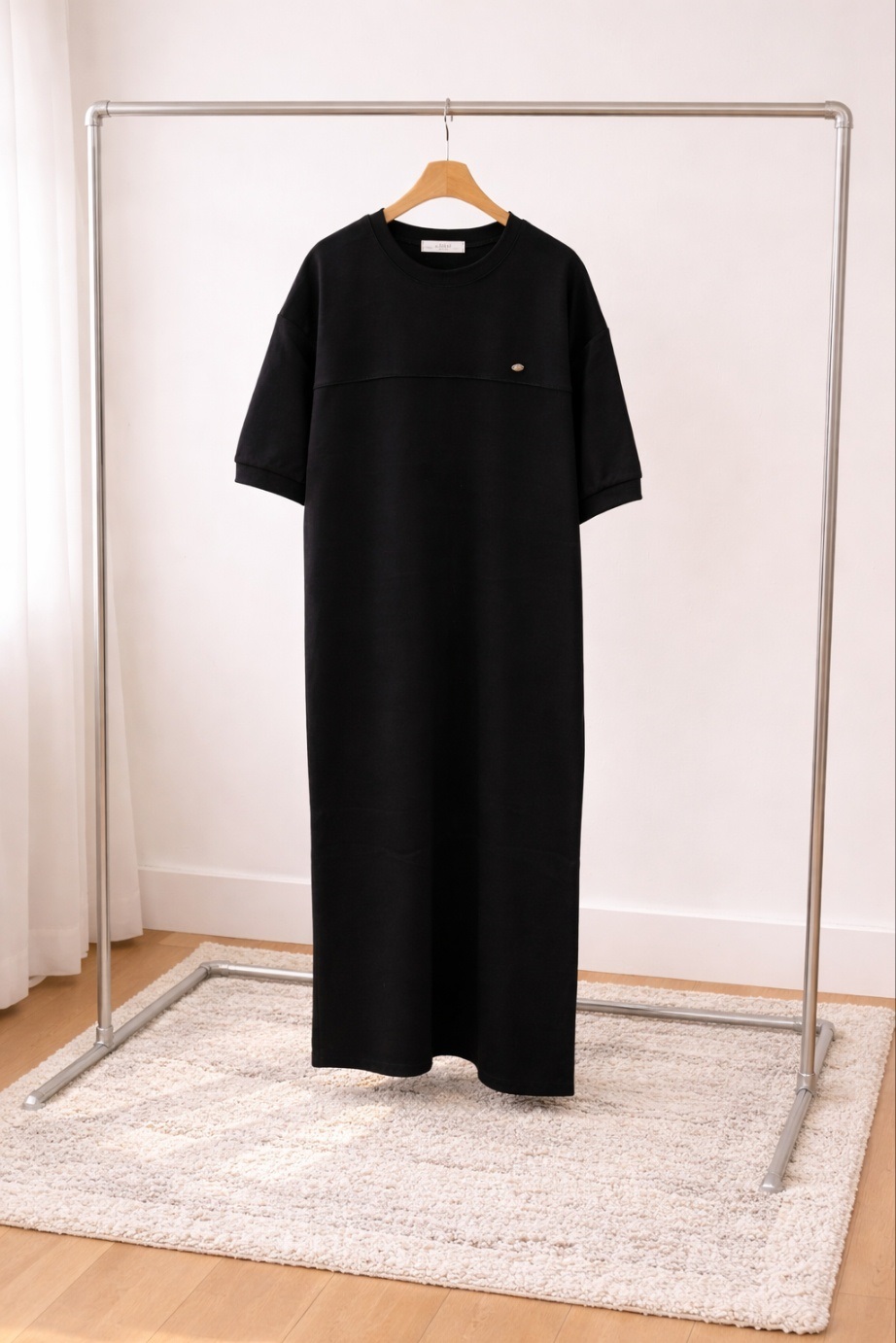 ラウンドネックロングルーズ半袖ペンダントワンピース | 詳細画像11