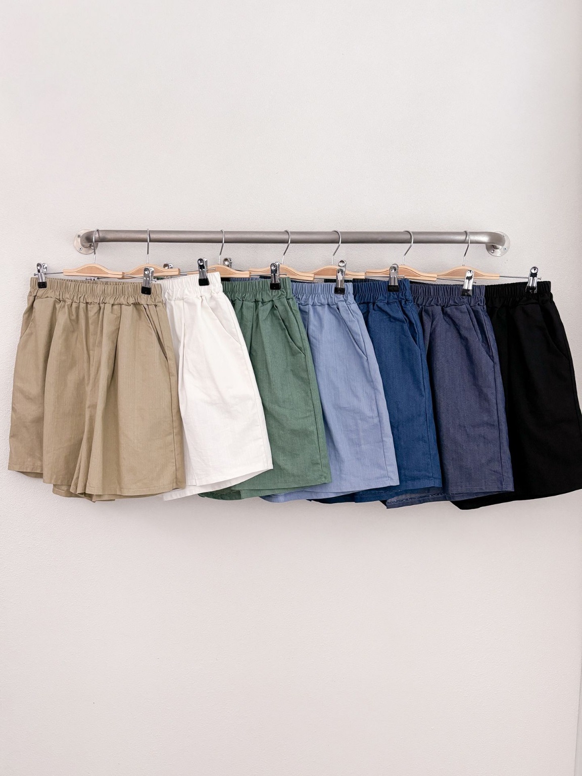 コットンポケットウエストゴムオーバーサイズミニ無地ショートパンツ | 詳細画像21