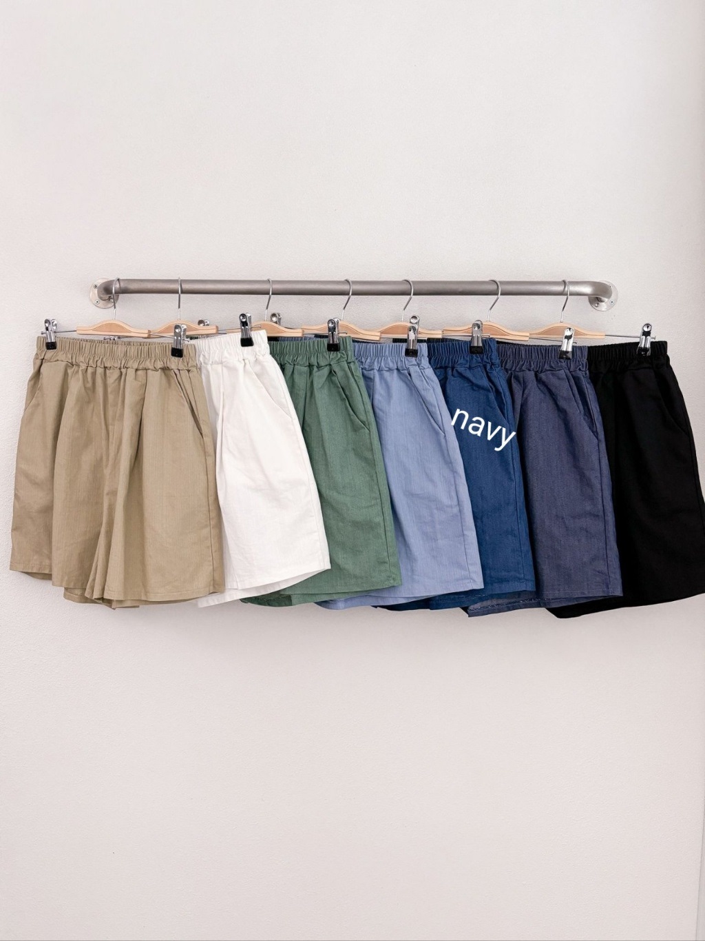 コットンポケットウエストゴムオーバーサイズミニ無地ショートパンツ | 詳細画像22