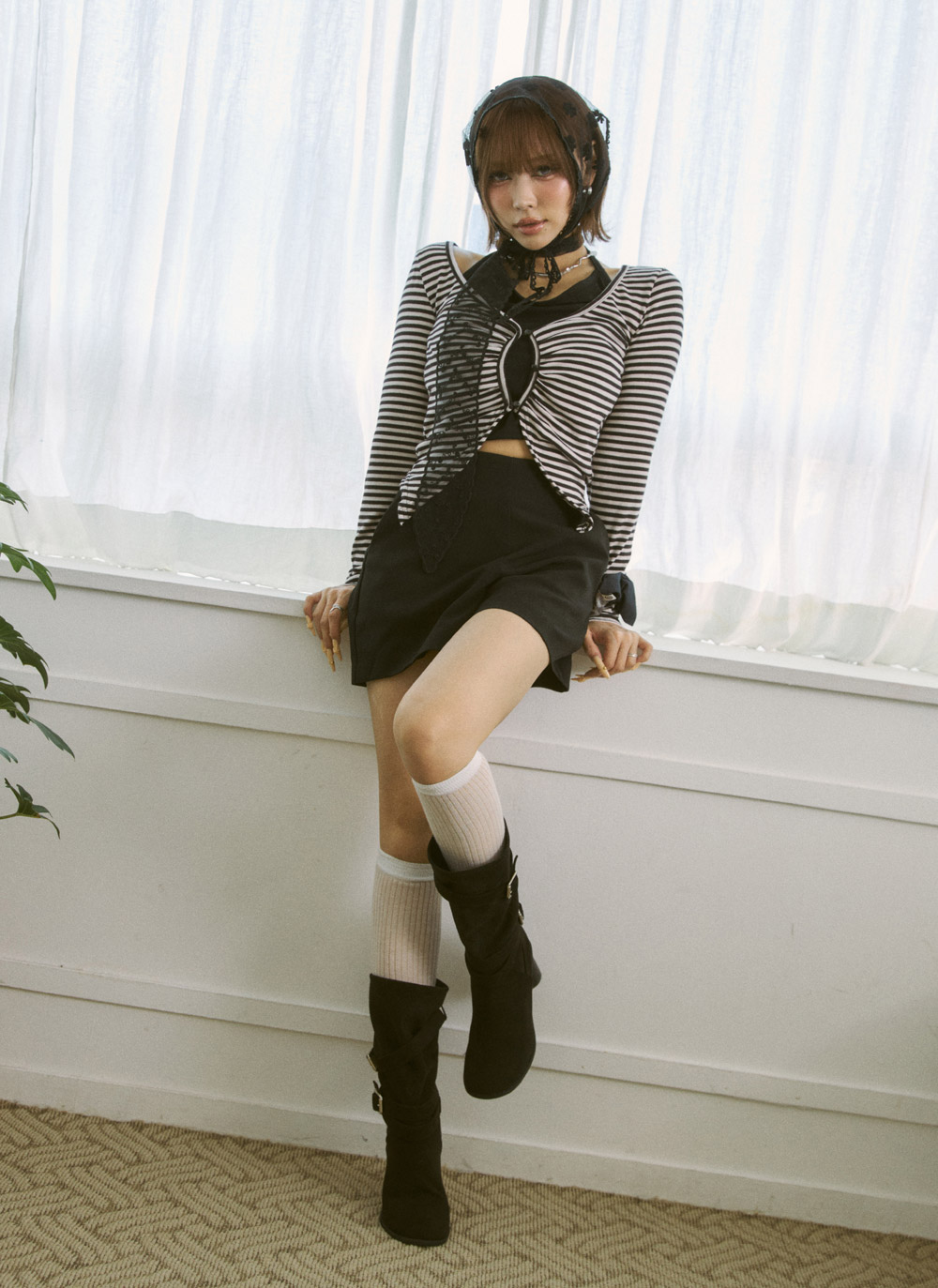 スエード調リボン(固定)リンクルブーツ | DHOLIC | 詳細画像3