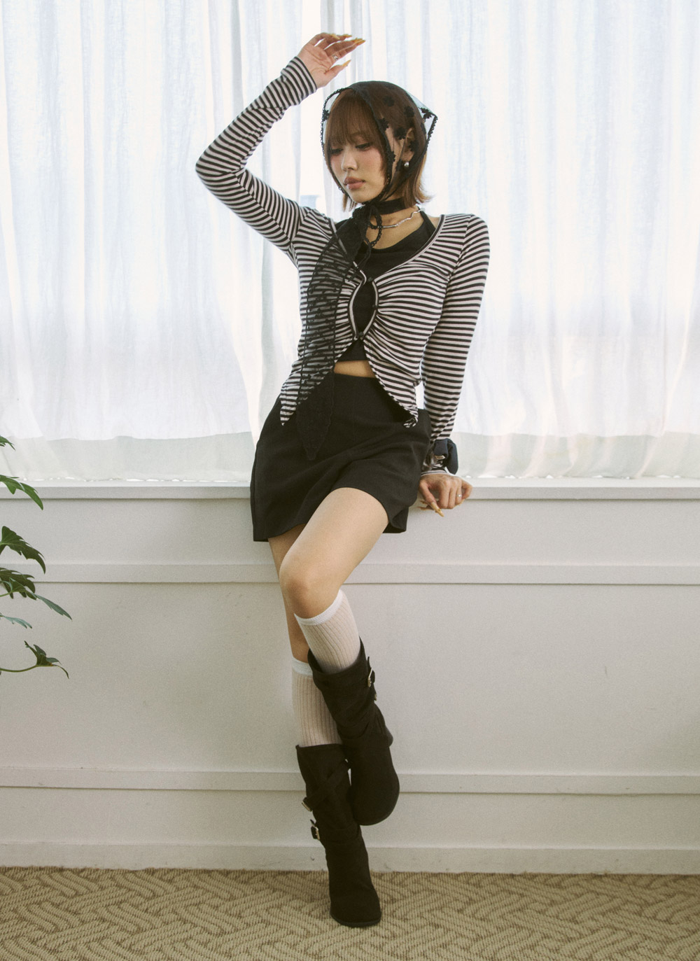 スエード調リボン(固定)リンクルブーツ | DHOLIC | 詳細画像8