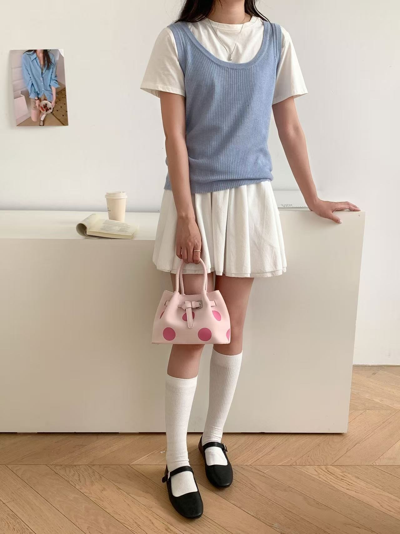 レザー調ツイストミニドットショルダーバッグ | 詳細画像13