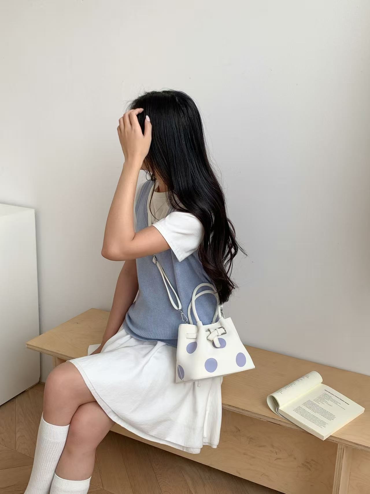 レザー調ツイストミニドットショルダーバッグ | 詳細画像15