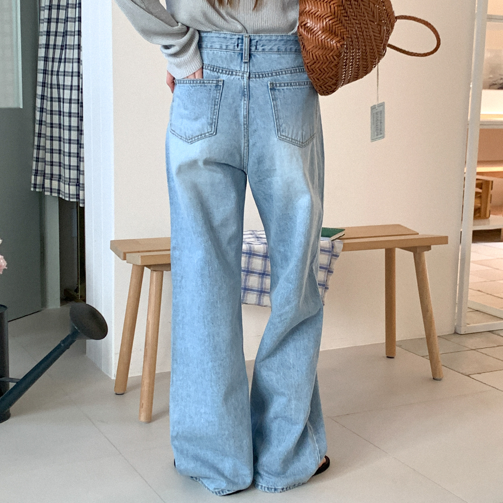 豊富な，定番人気 ライトブルー ダメージデニム ズボン ウエストゴム 