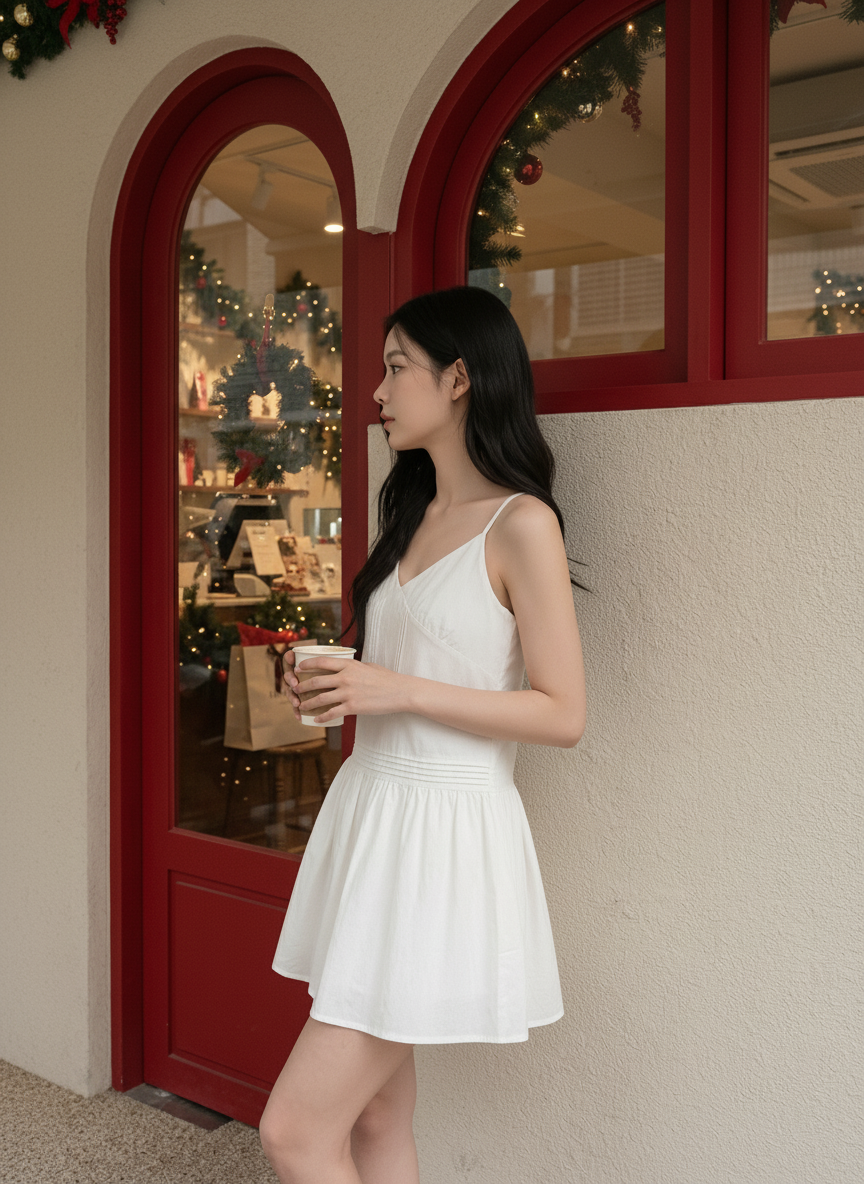 ピンタックギャザーAラインミニキャミワンピース | 詳細画像4