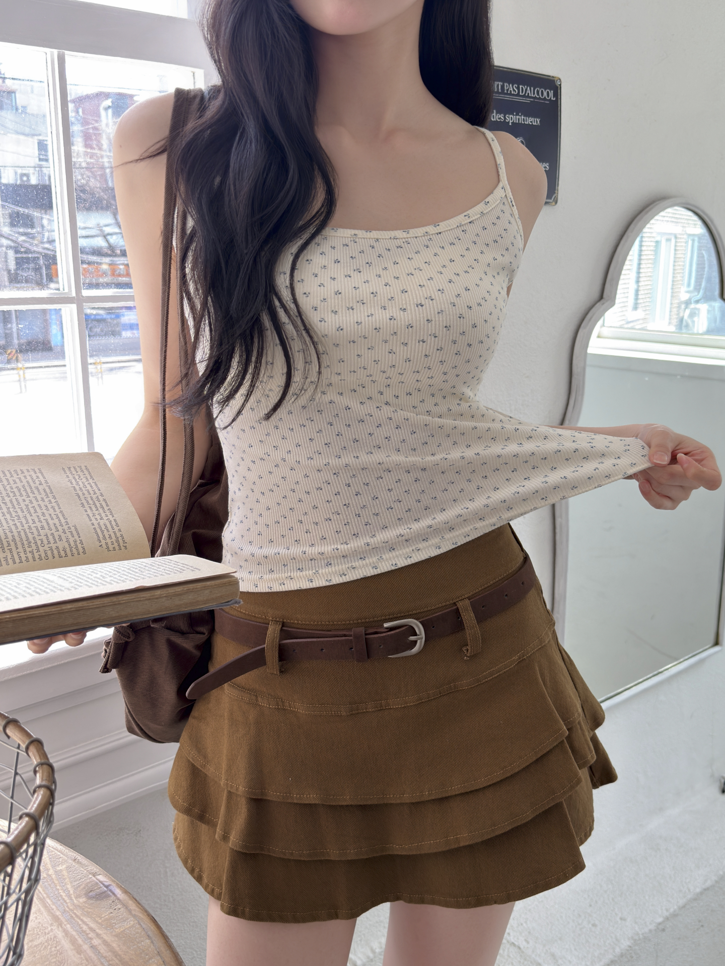 リブスリム小花柄キャミソール | 詳細画像8