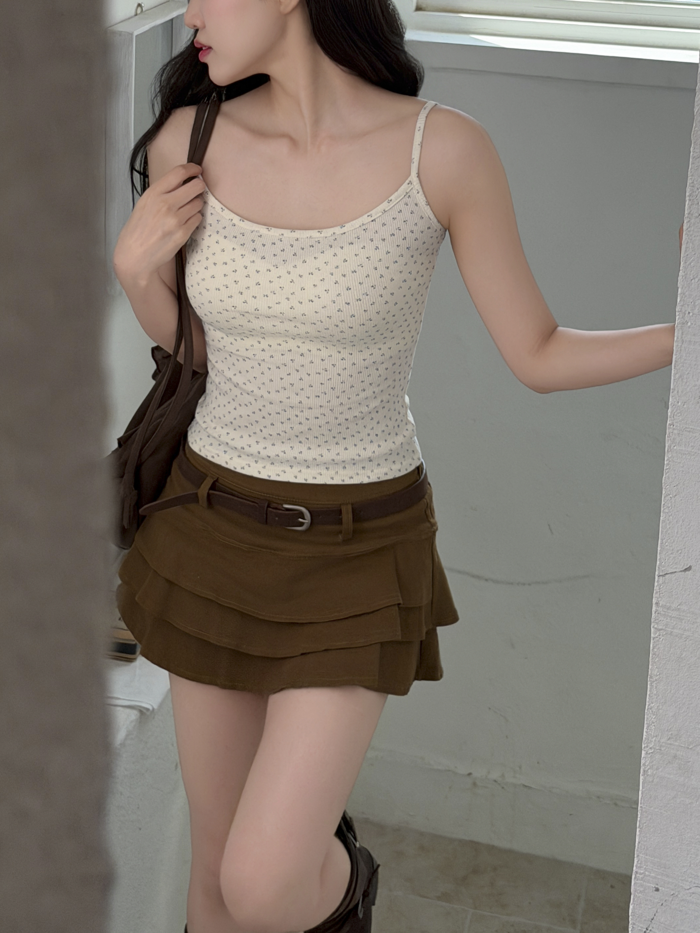 リブスリム小花柄キャミソール | 詳細画像10