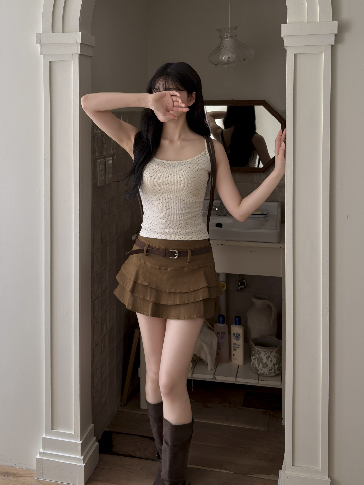 リブスリム小花柄キャミソール | 詳細画像11