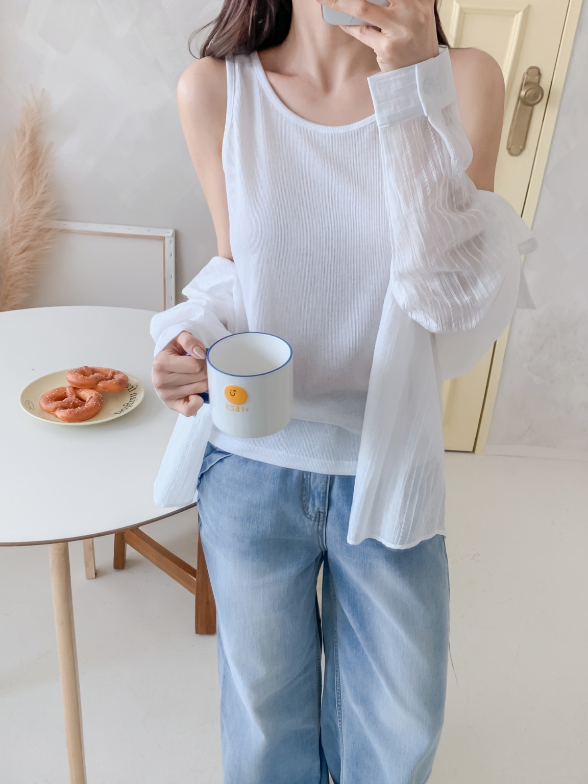 リブベーシックカラーノースリーブ | 詳細画像9