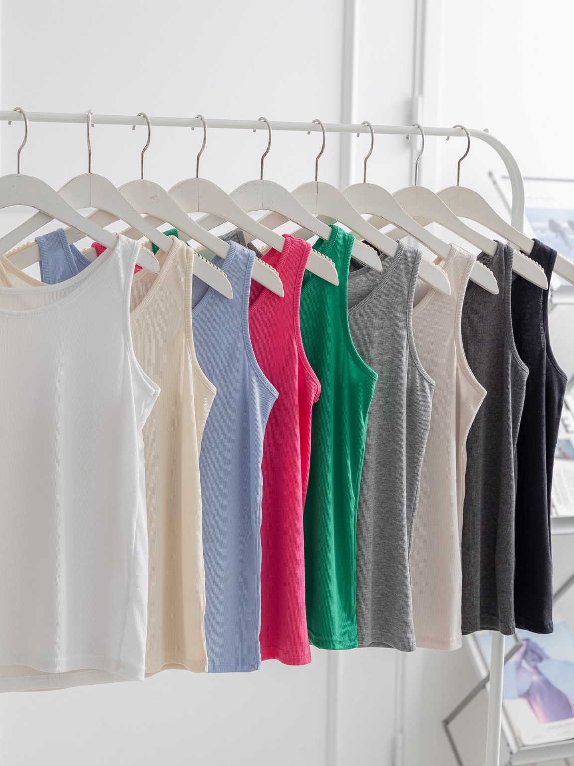 リブベーシックカラーノースリーブ | 詳細画像20