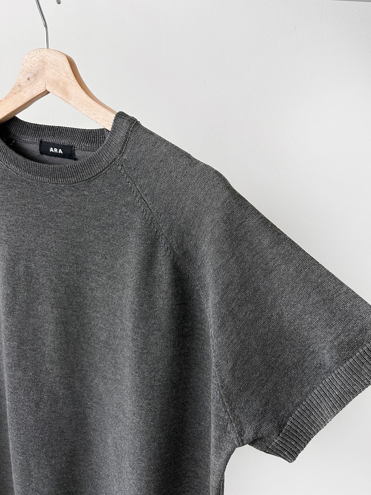 ニットラウンドネックドローストリングウエストゴムラグランショート半袖セットアップ | 詳細画像38