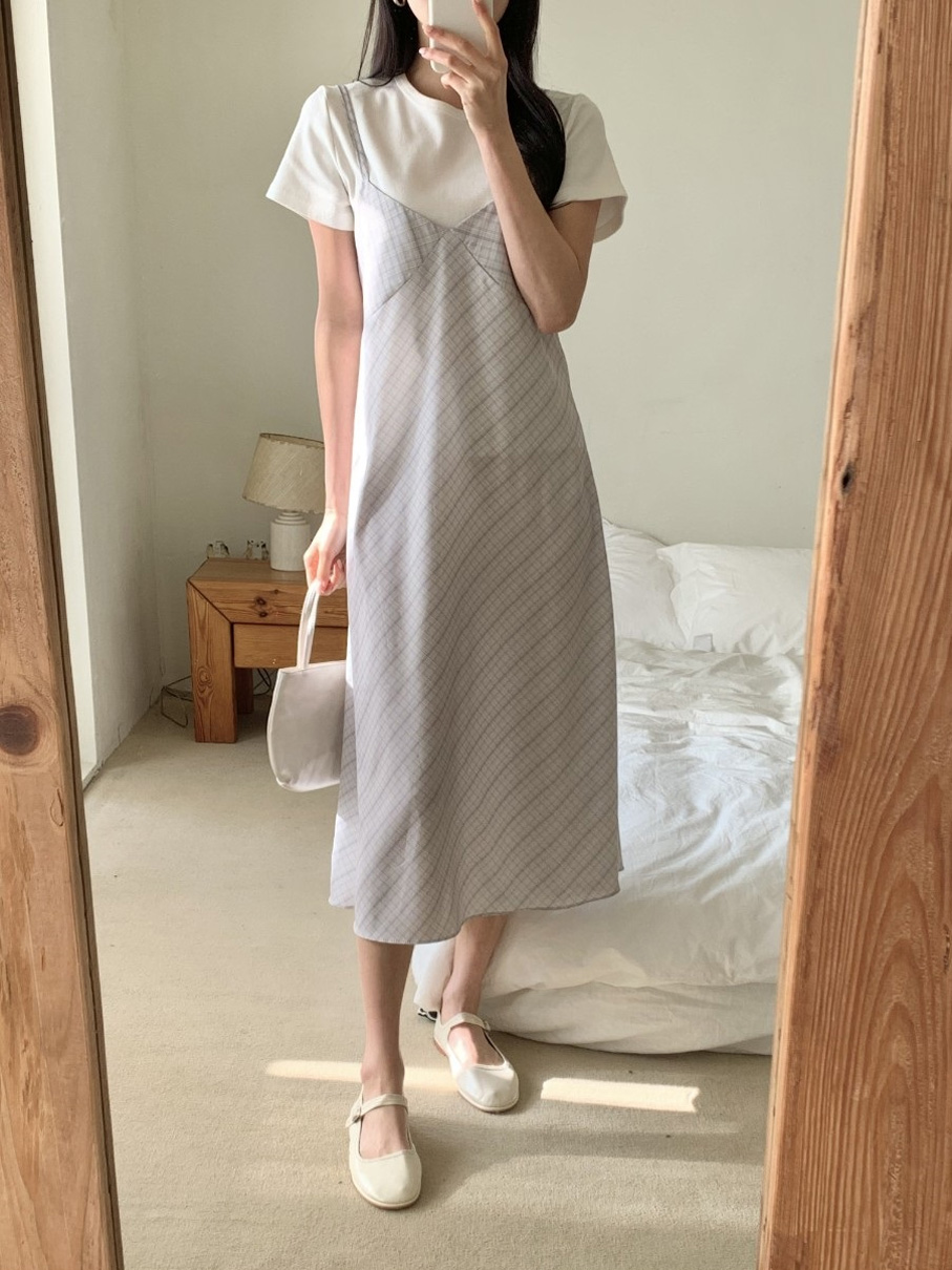 ロングチェックビスチェワンピース | 詳細画像8